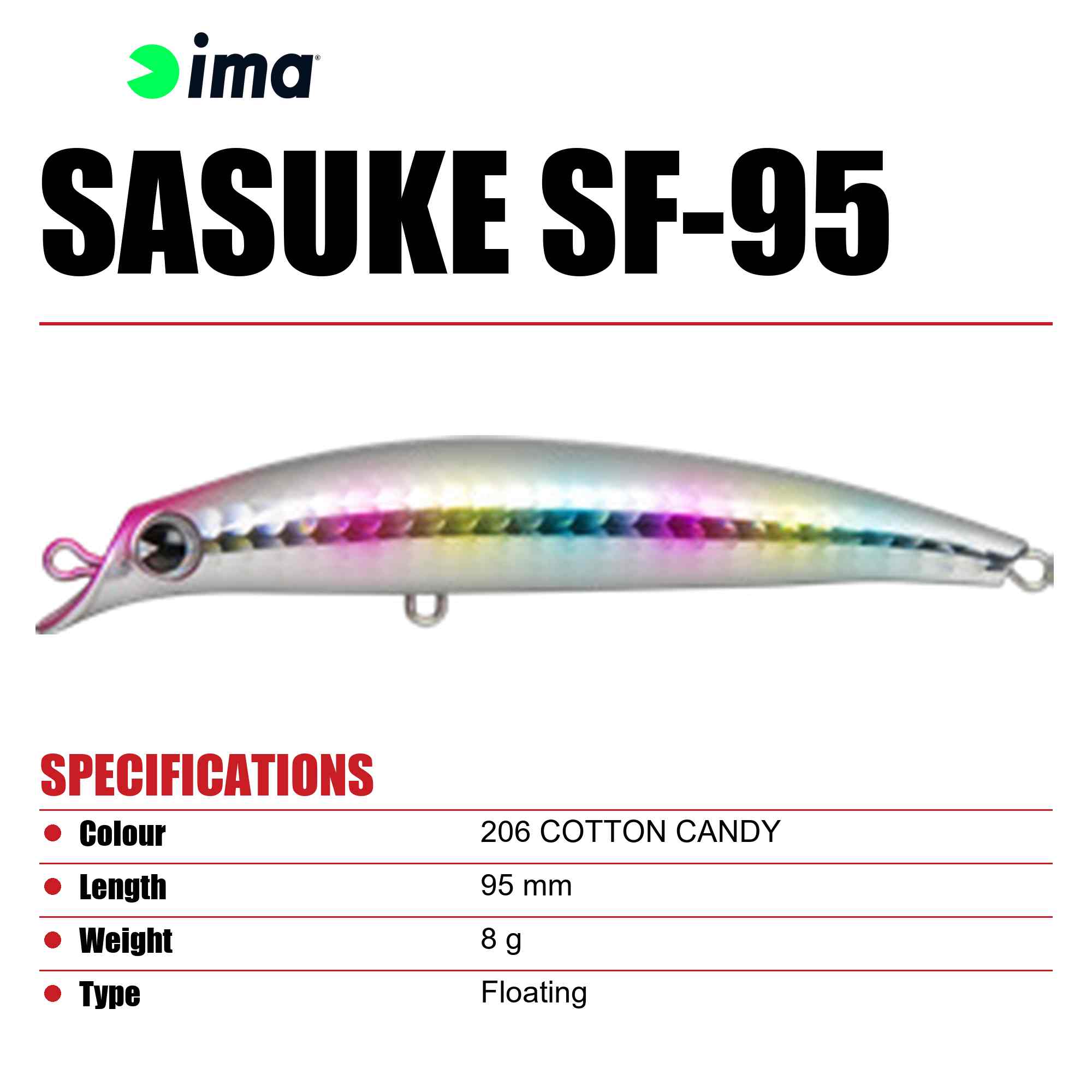 Ima Sasuke SF 95 mm Floating Lure 206 (5792)
