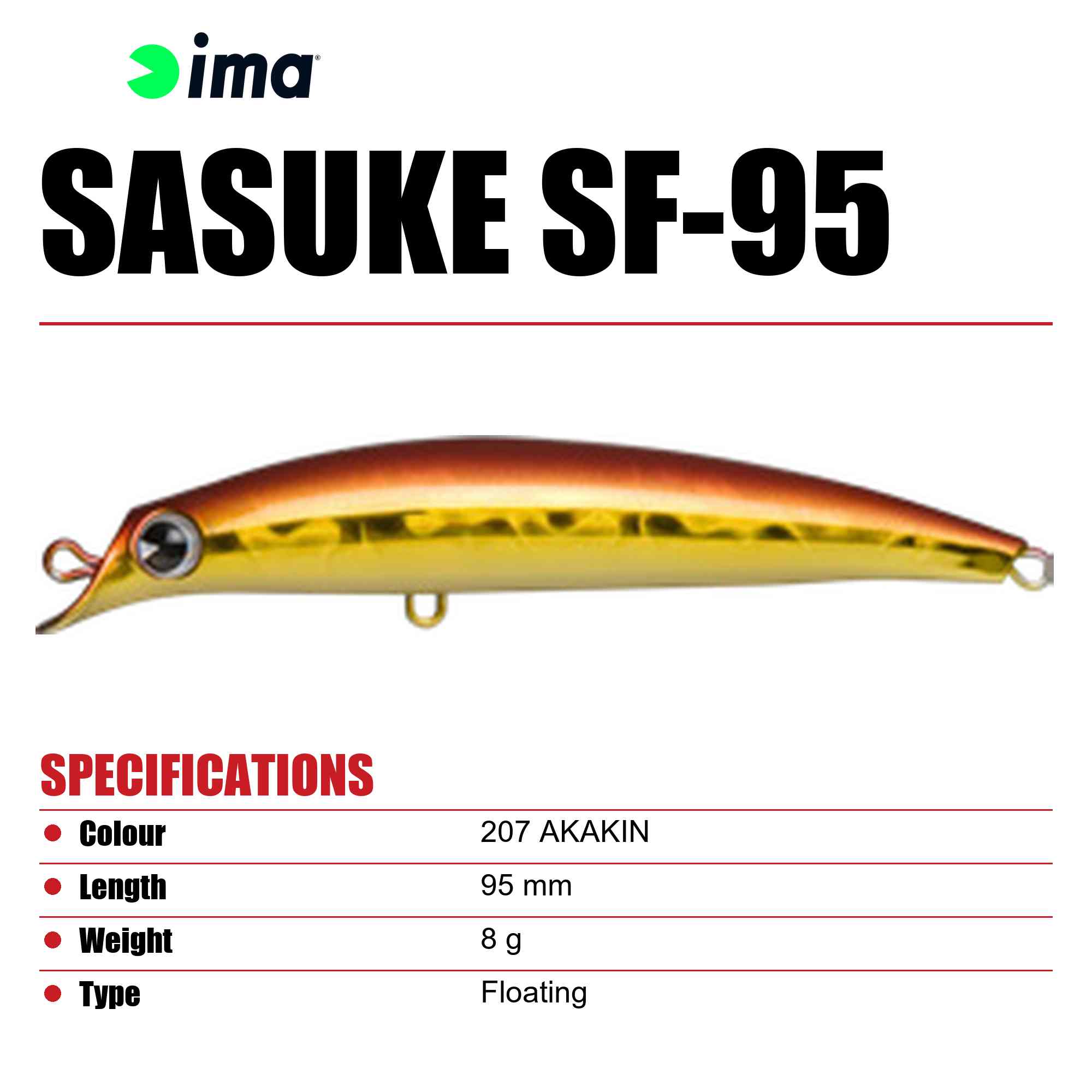 Ima Sasuke SF 95 mm Floating Lure 207 (5808)
