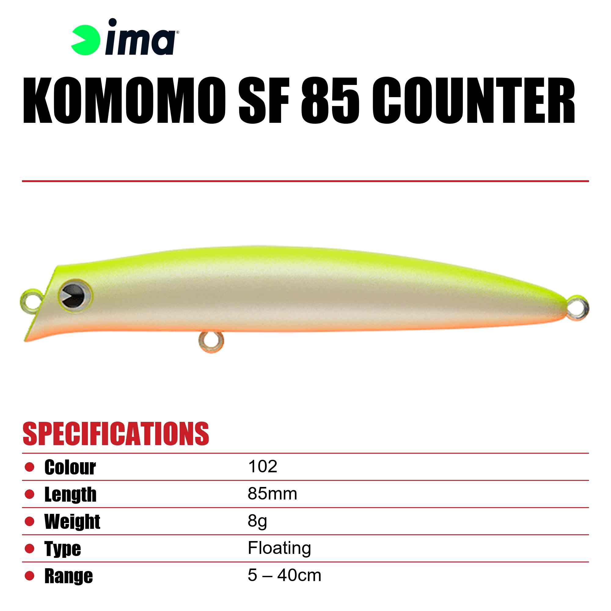 Ima Komomo SF 85 Counter Floating Lure 102 (7956)