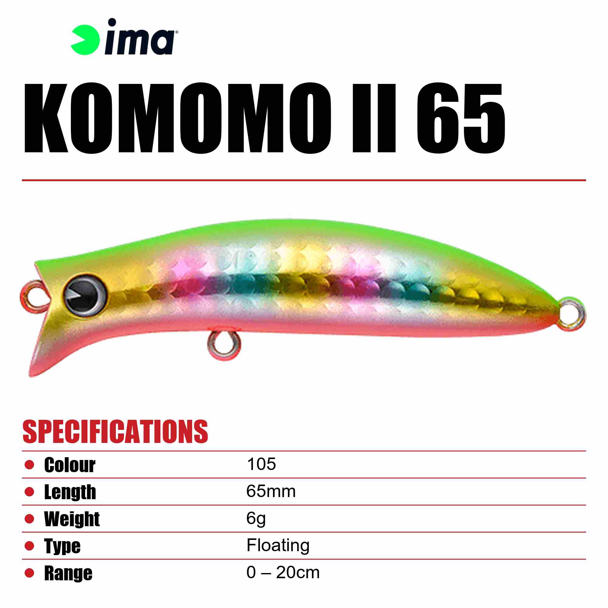 Ima komomo II 65 Floating Lure 105 (8441)