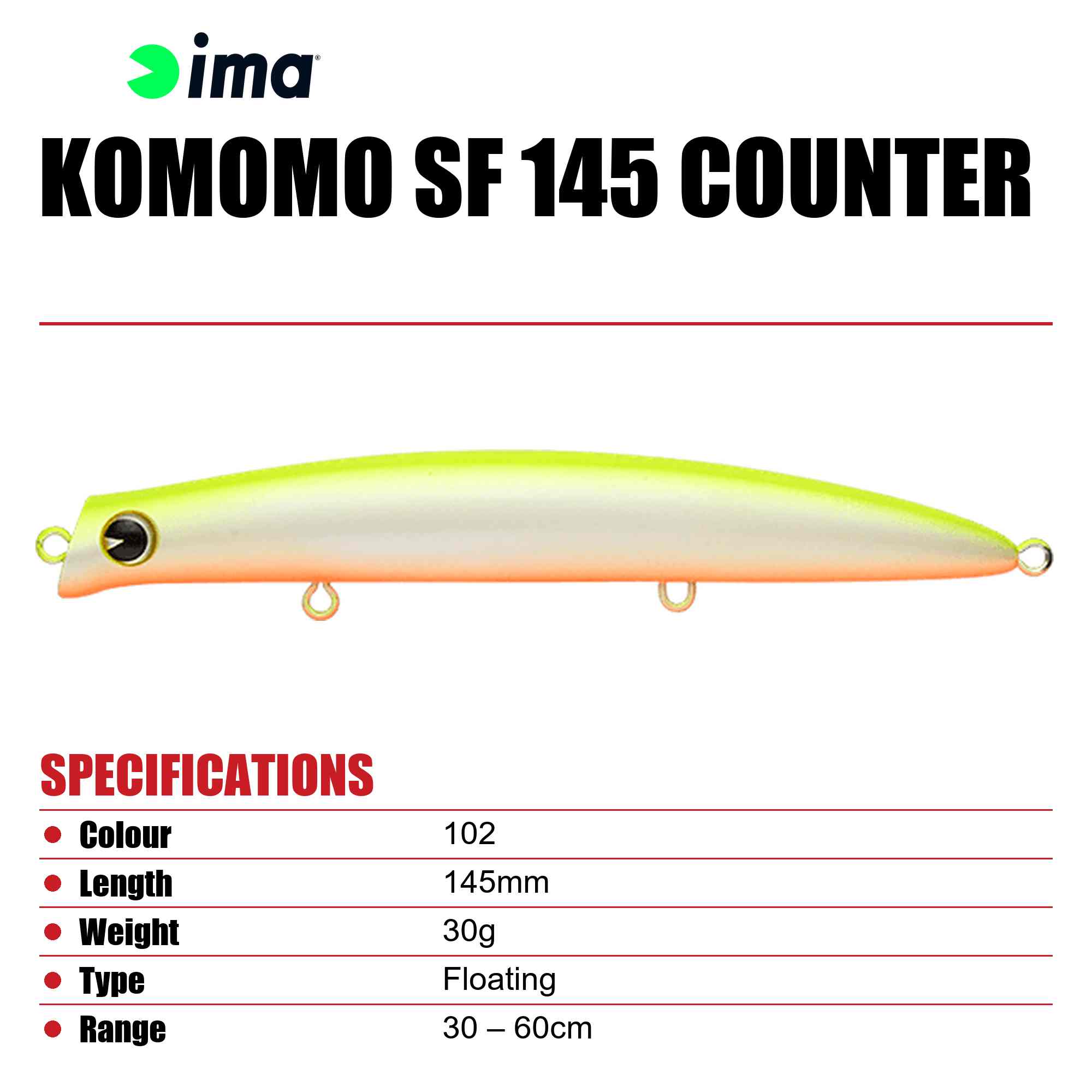 Ima Komomo SF 145 Counter Floating Lure 102 (5807)