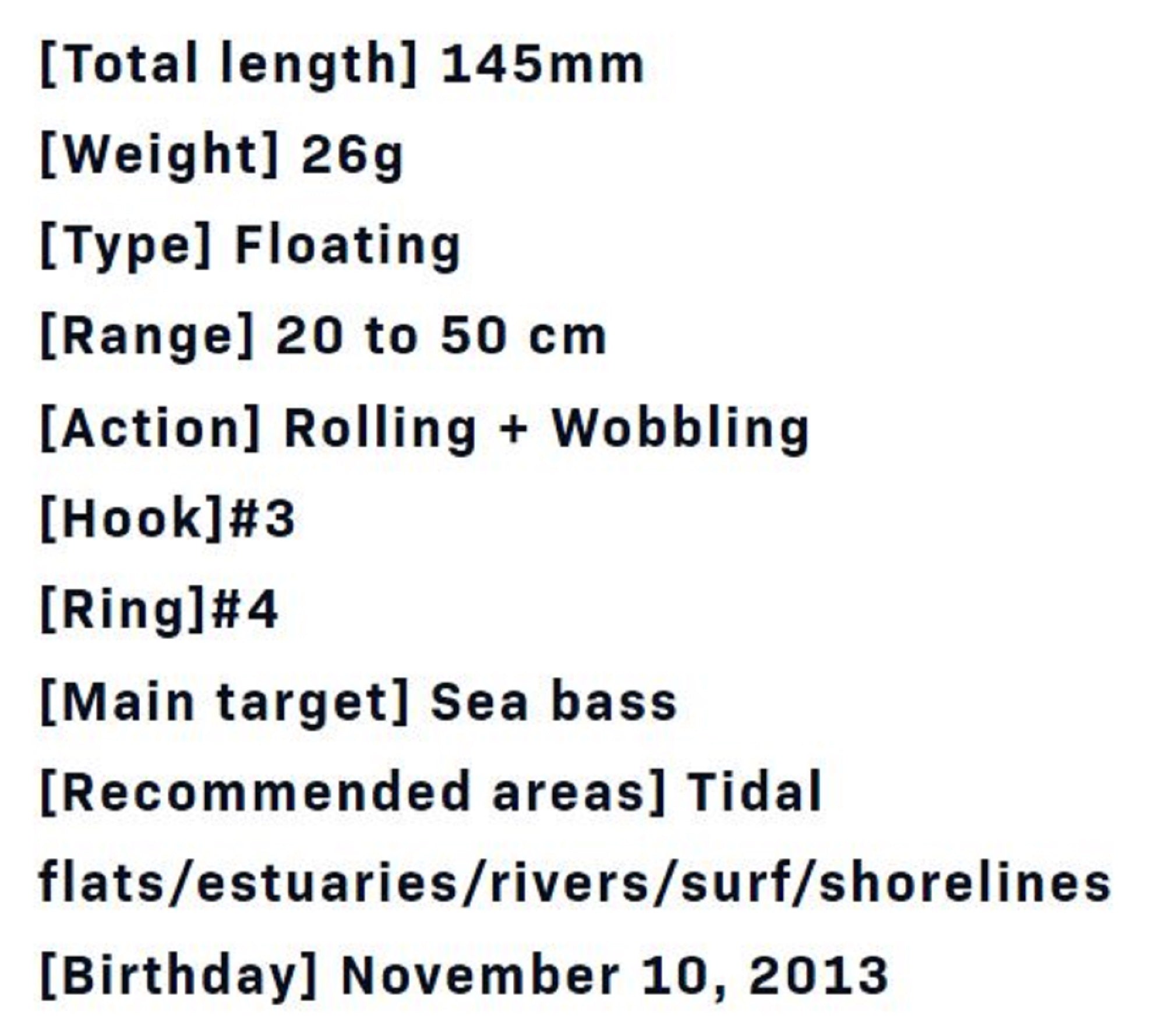Ima Komomo SF 145 Floating Lure 107 (5937)