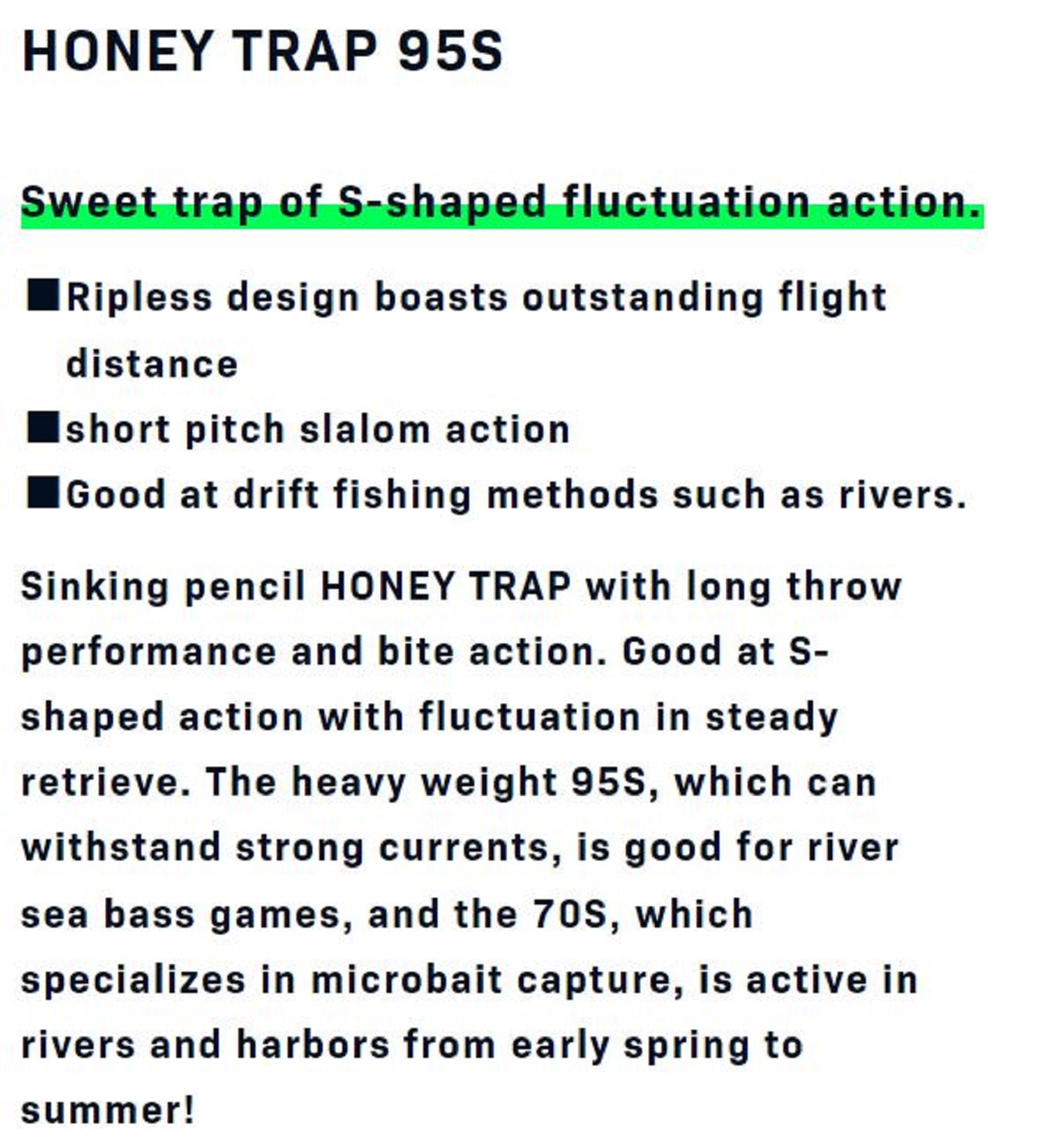 Ima Honey Trap 95S Sinking Lure 101 (5974)