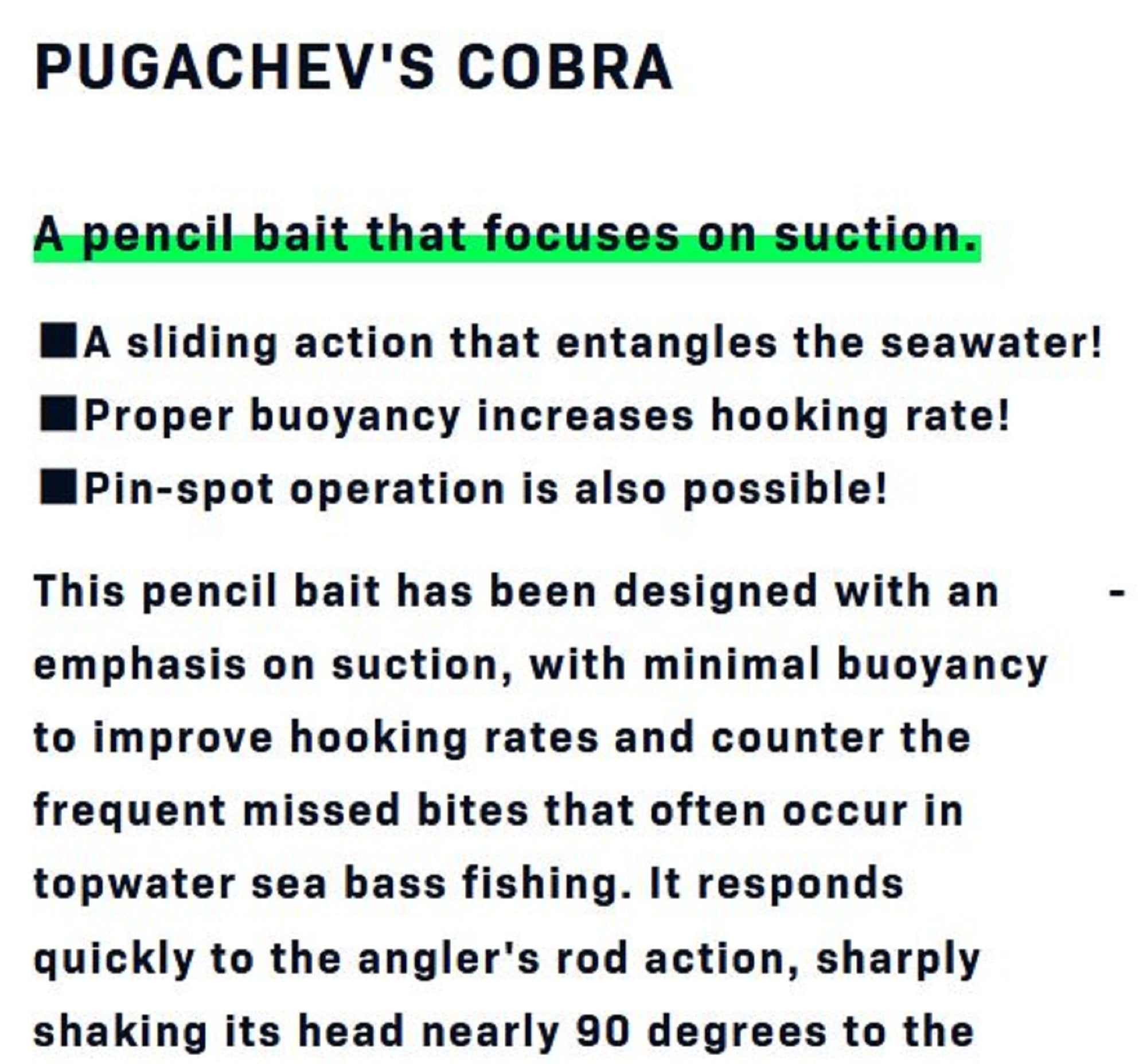 Ima Pugachev's Cobra 90 Floating Lure 115 (0923)