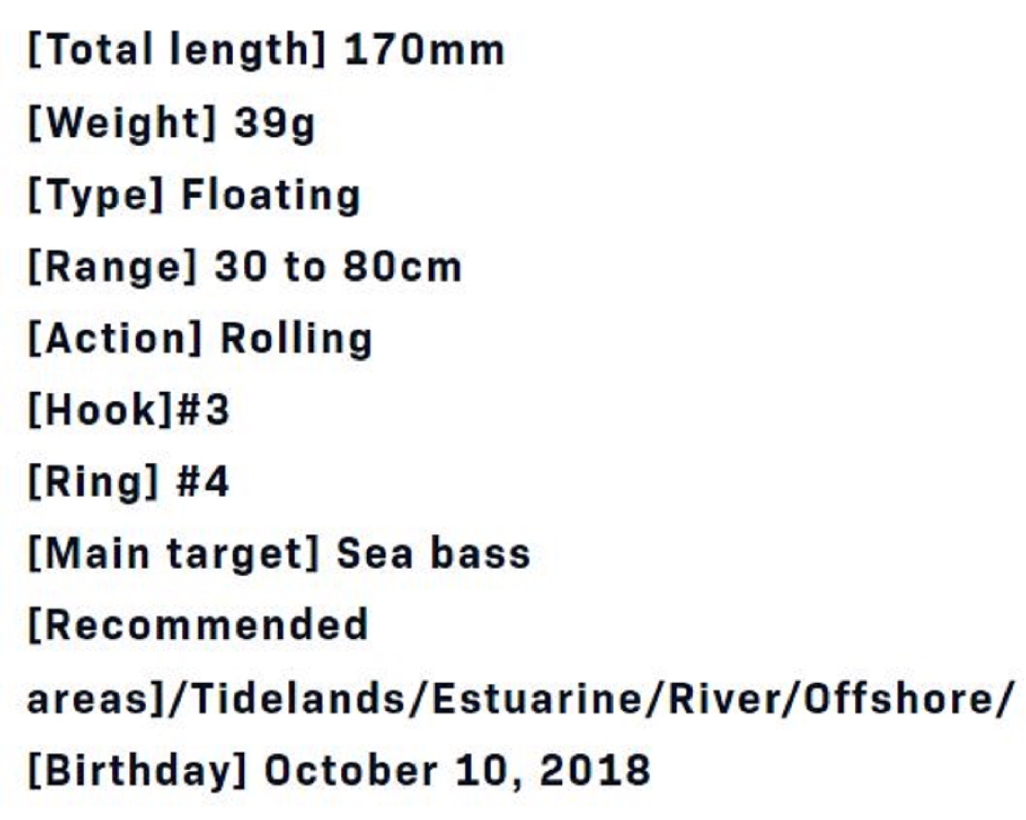 Sale Ima Kosuke 170F Floating Lure 009 (3893)