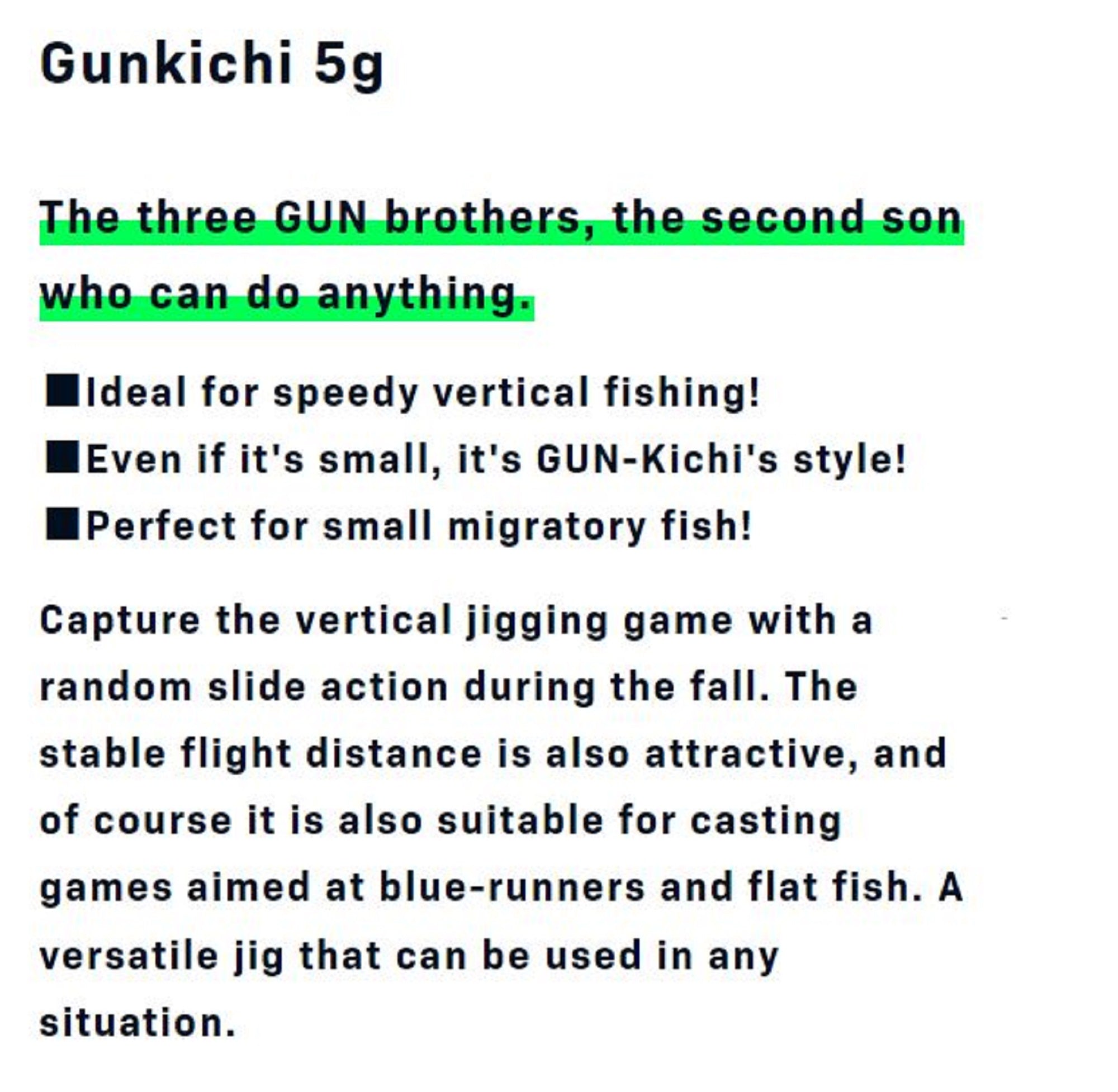 Ima Metal Jig Gun Kichi 5 grams 109 (3298)