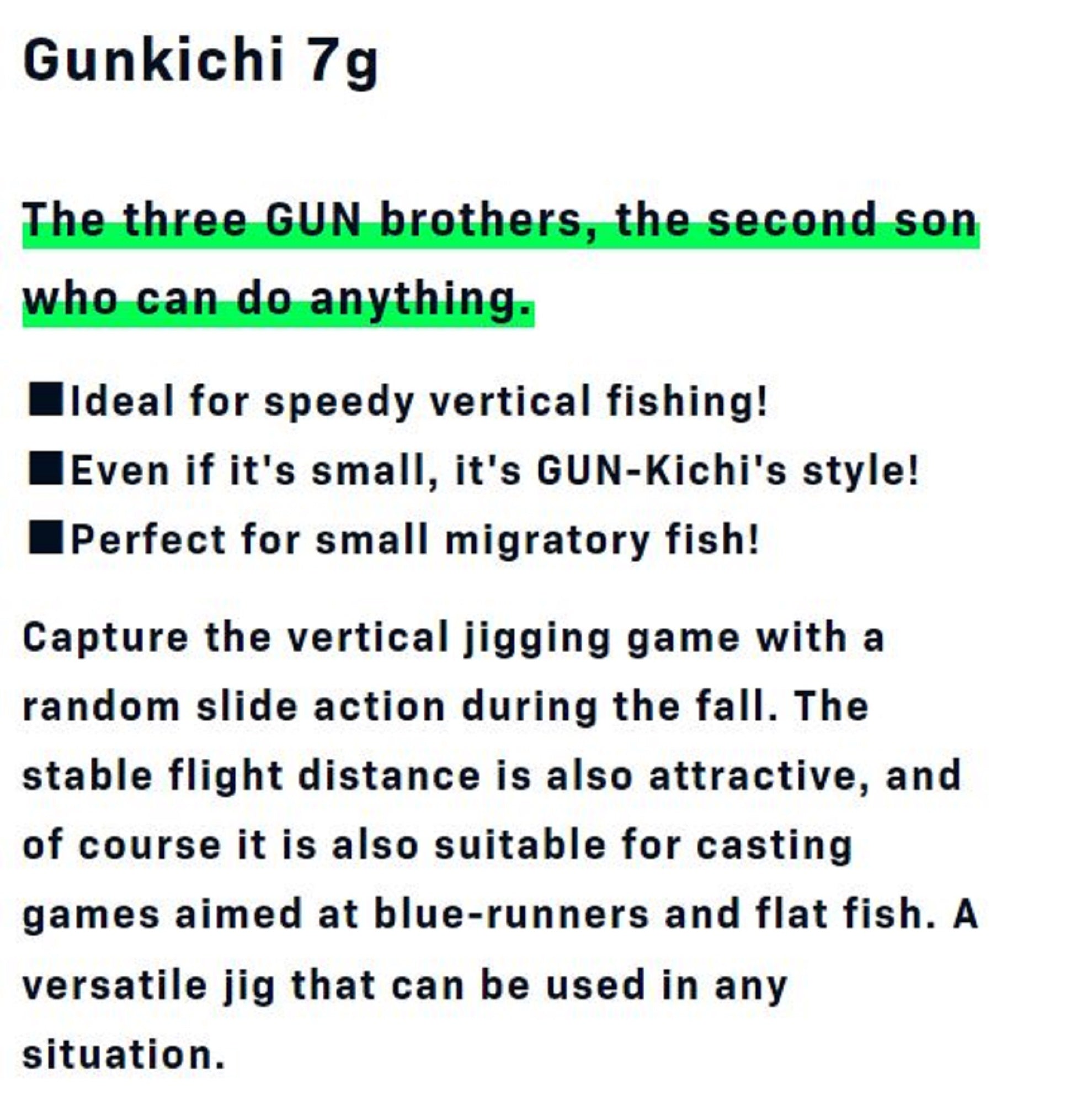 Ima Metal Jig Gun Kichi 7 grams 104 (3342)