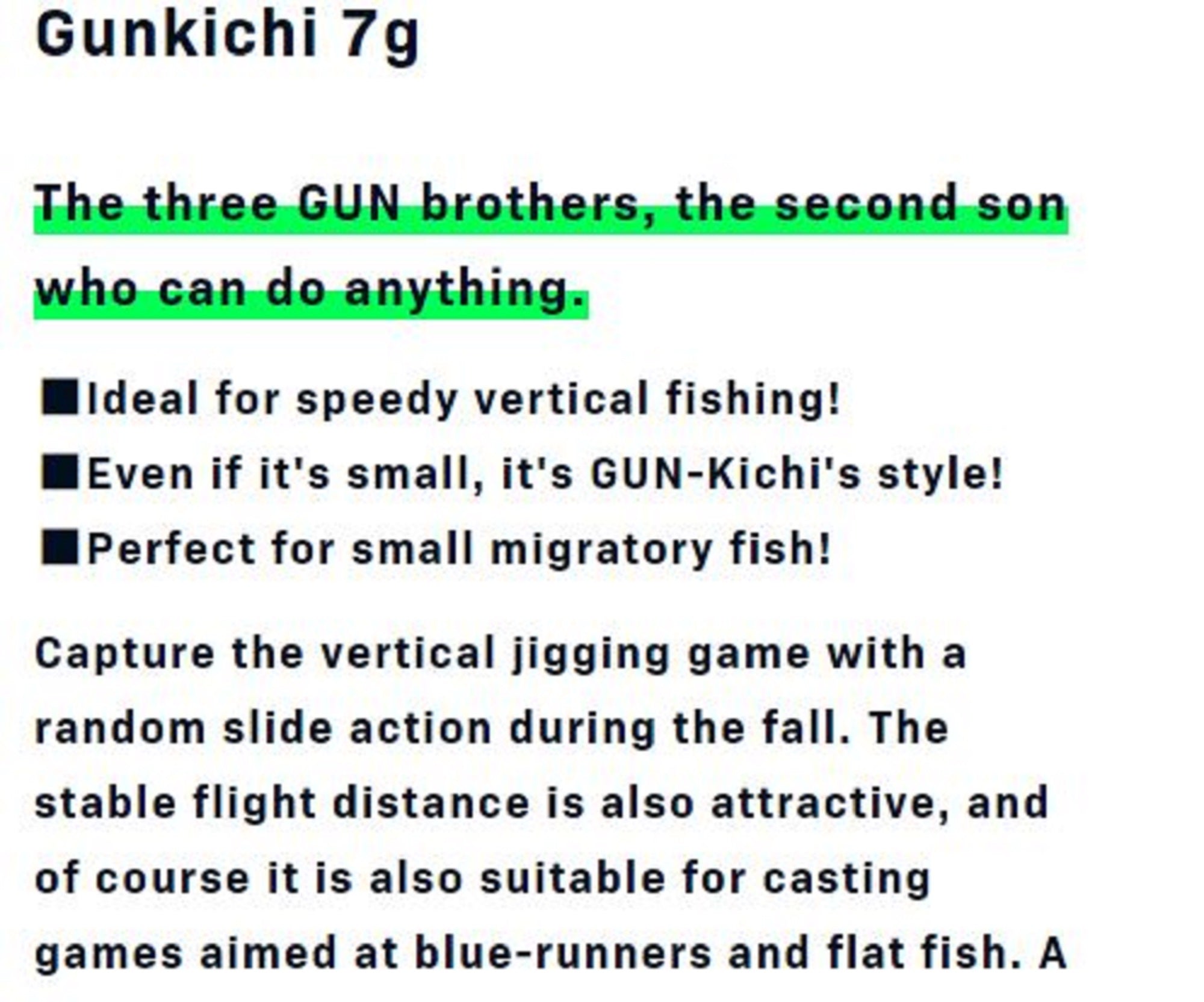 Ima Metal Jig Gun Kichi 7 grams 109 (3397)