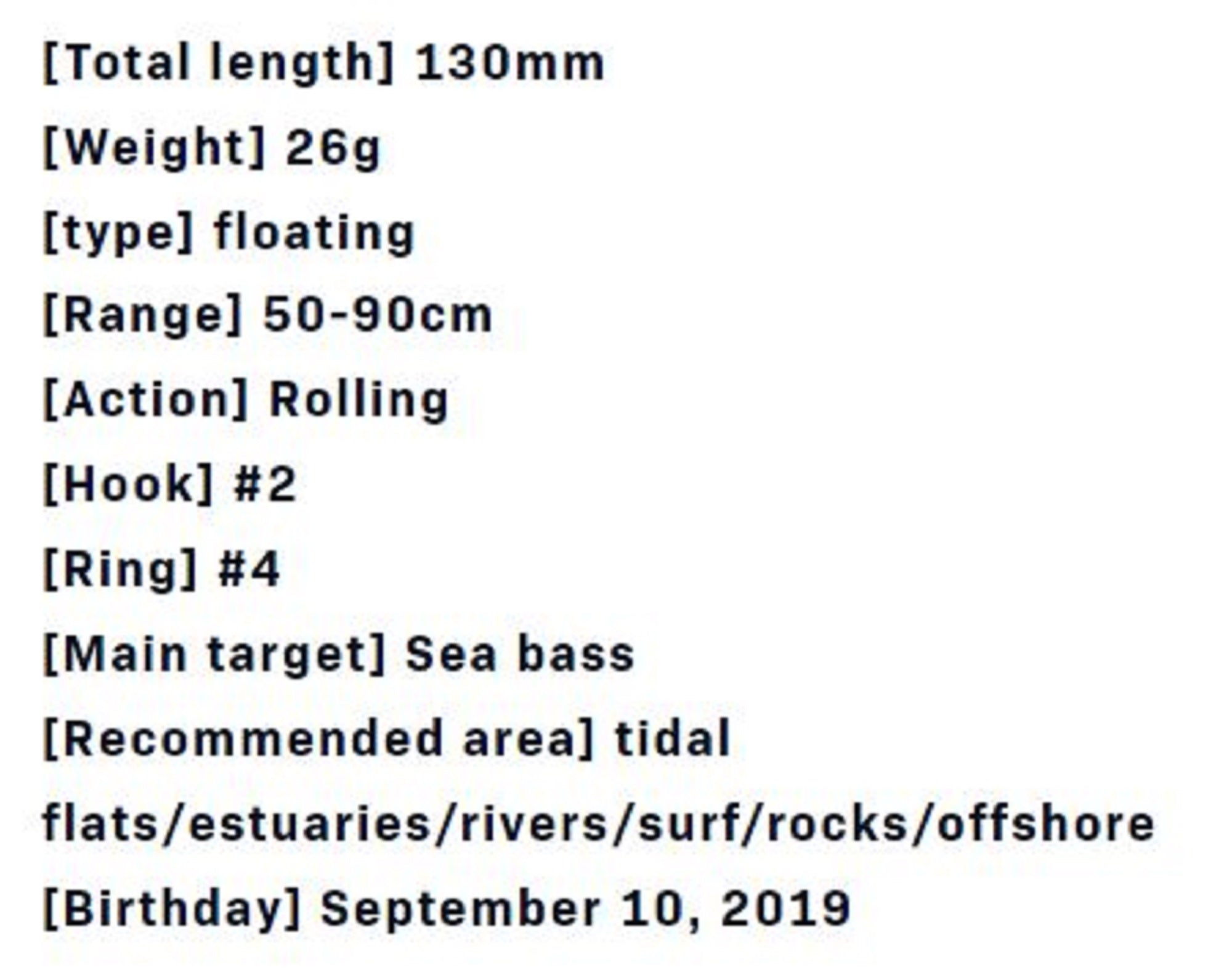 Sale Ima Kosuke 130F Floating Lure 007 (4899)