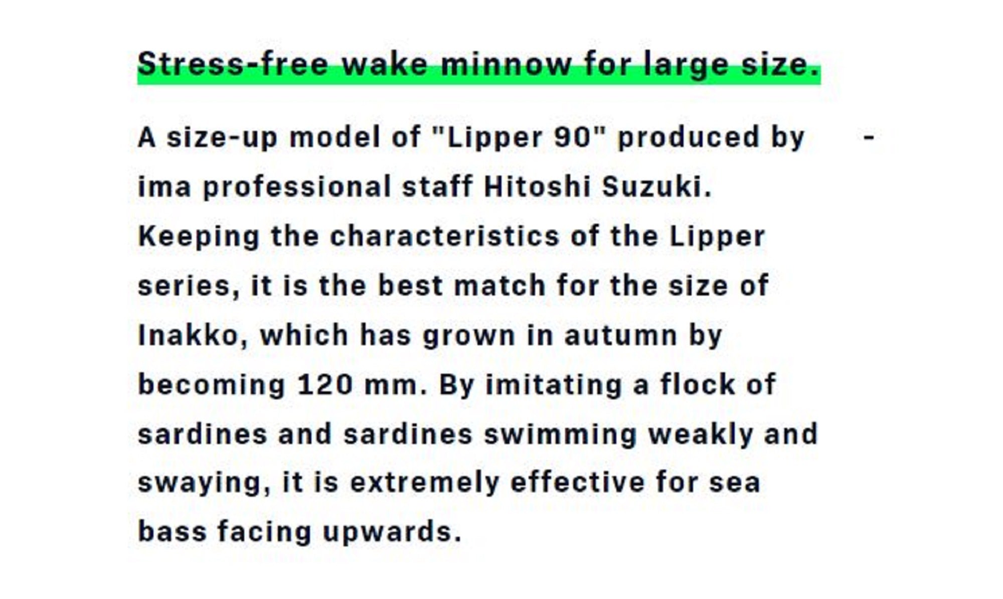 Sale Ima Lipper 120 Floating Lure 011 (9266)