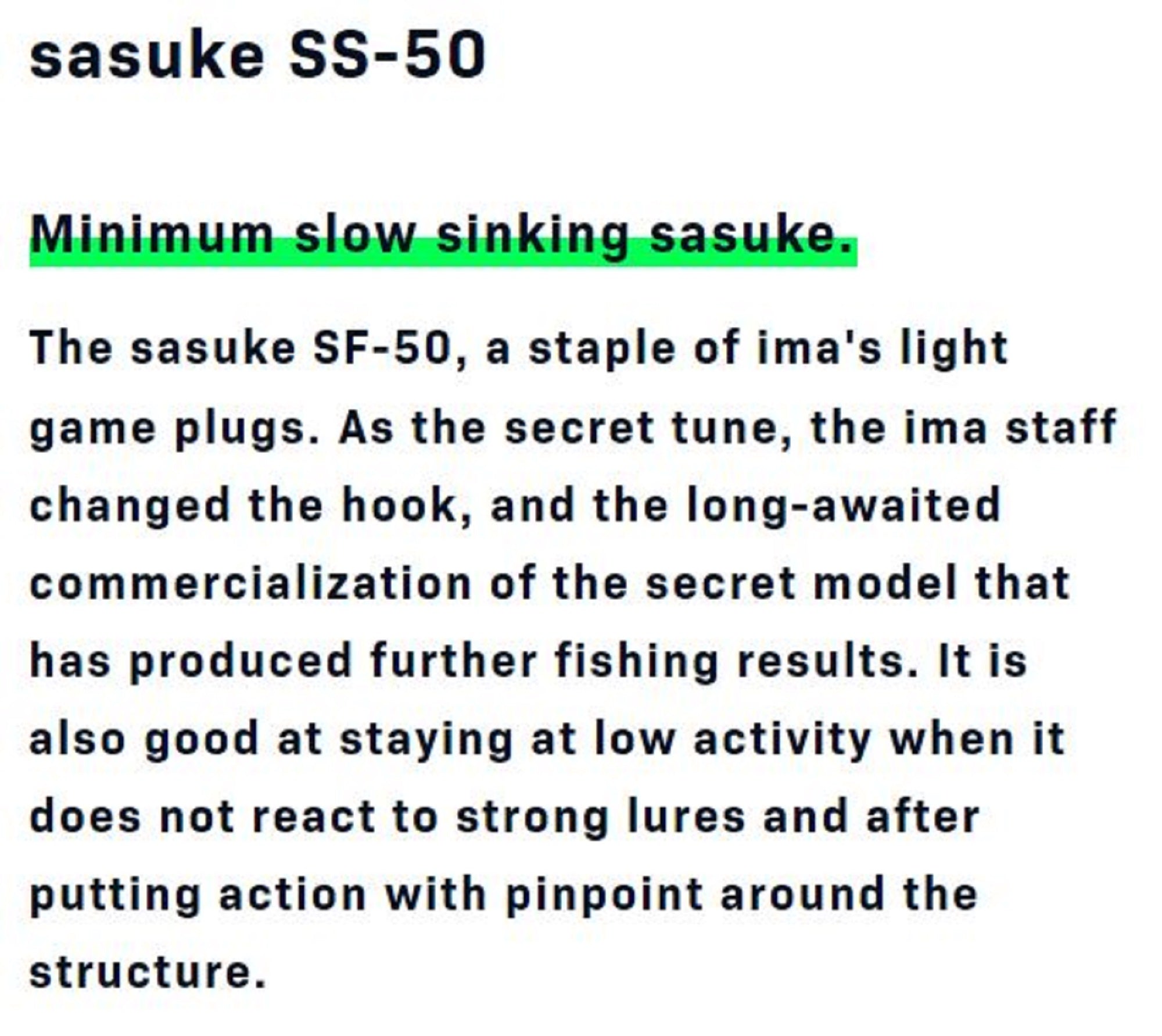 Ima Sasuke SS 50 mm Sinking Lure 011 (3249)