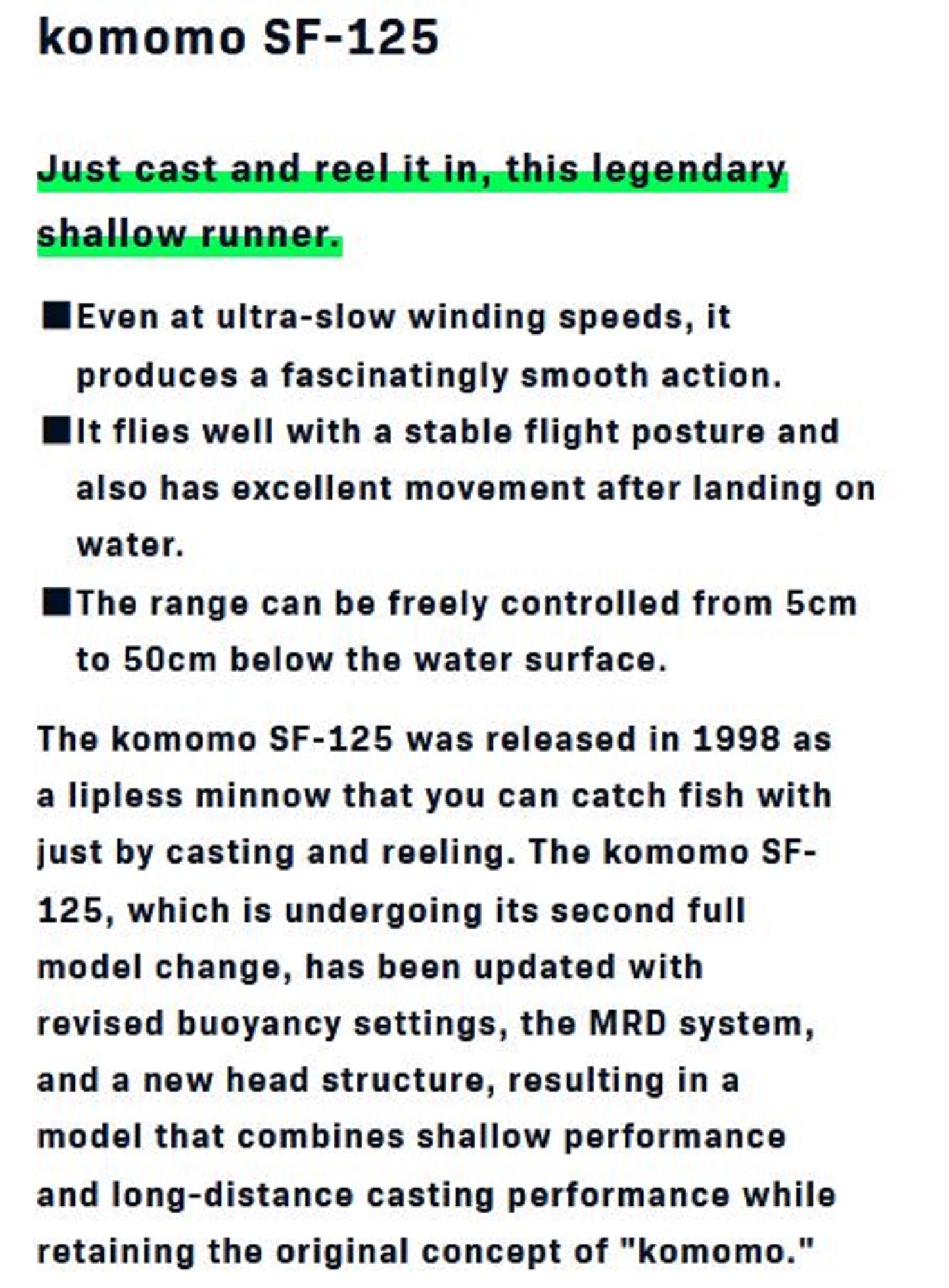 Ima Komomo SF 125 Floating Lure 404 (1234)