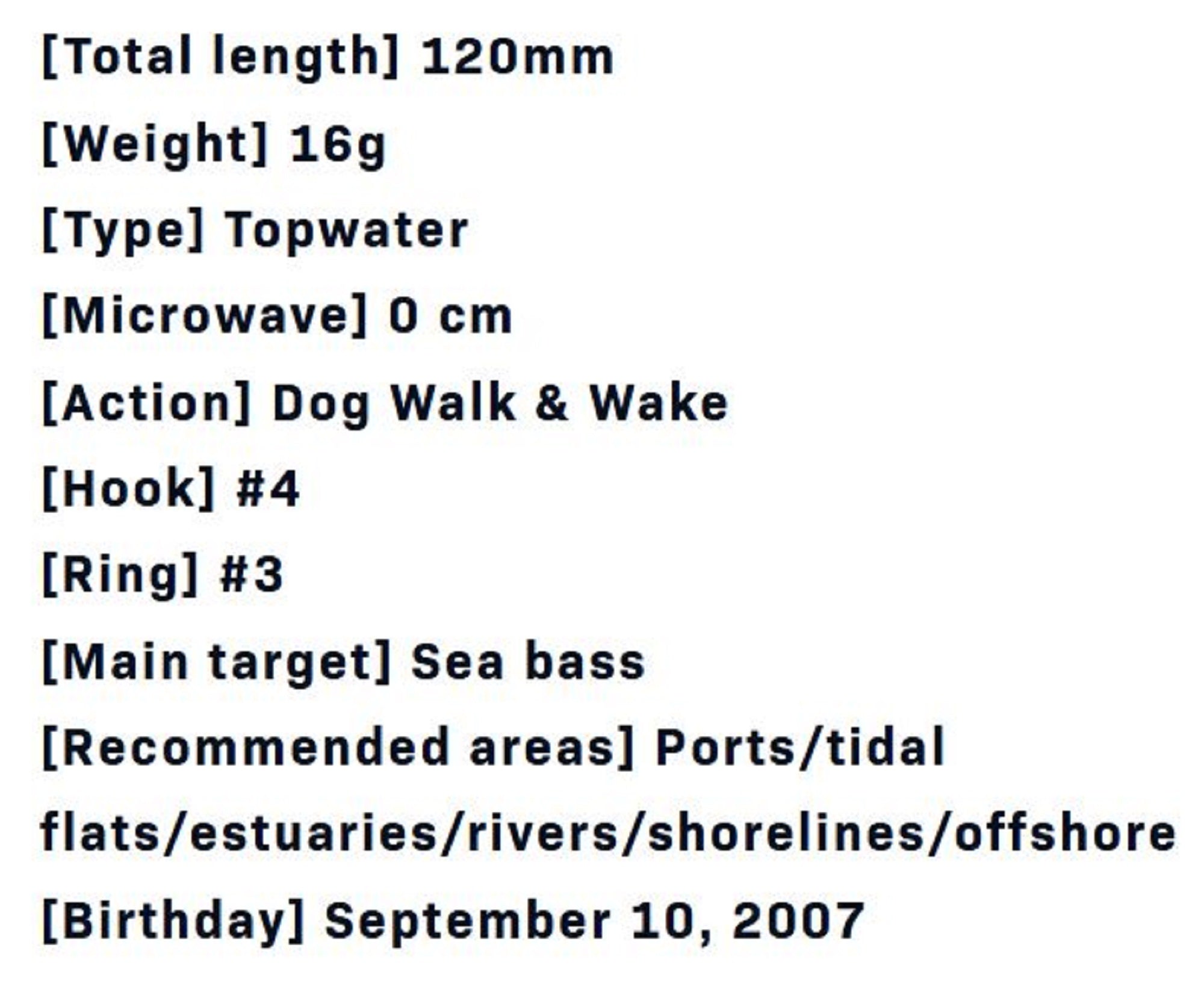 Ima Popkey 120 Pencil Floating Lure 204 (1807)