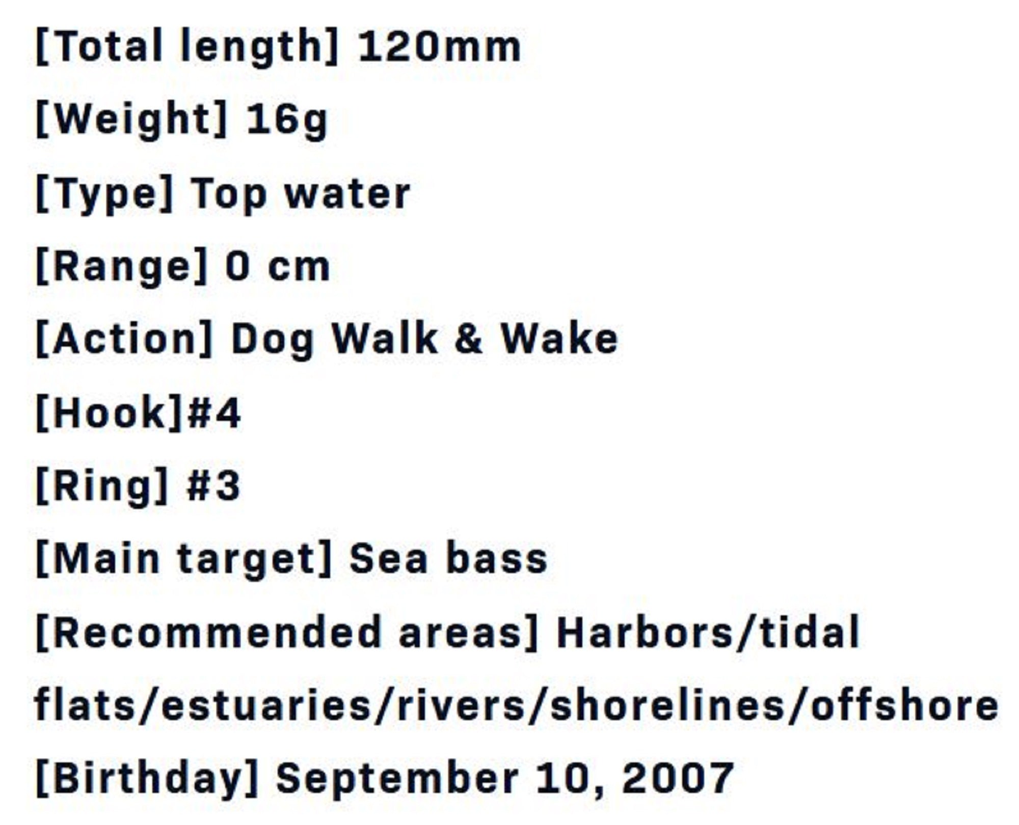 Ima Popkey 120 Pencil Floating Lure 205 (1814)