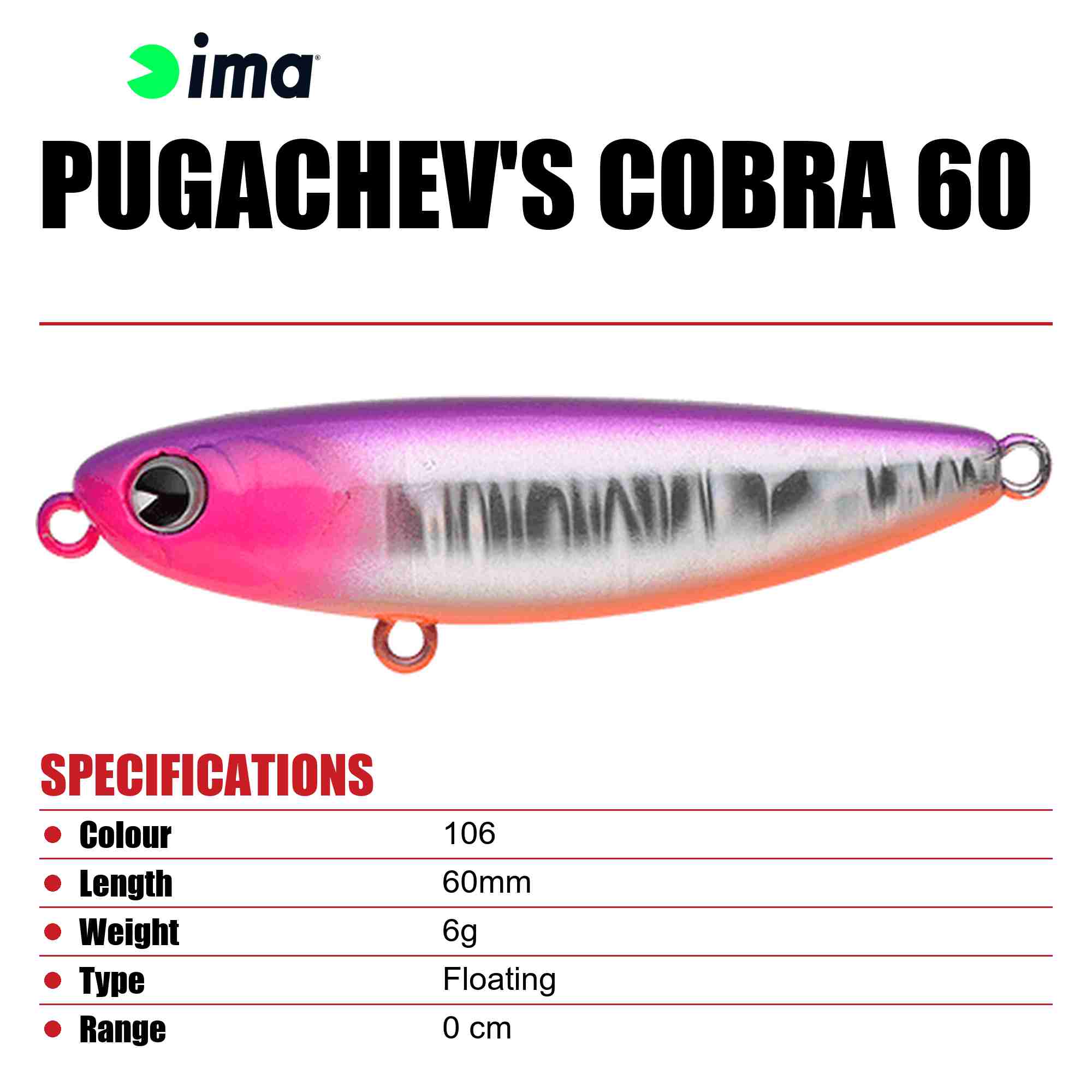 Ima Pugachev's Cobra 60 Floating Lure 106 (2446)