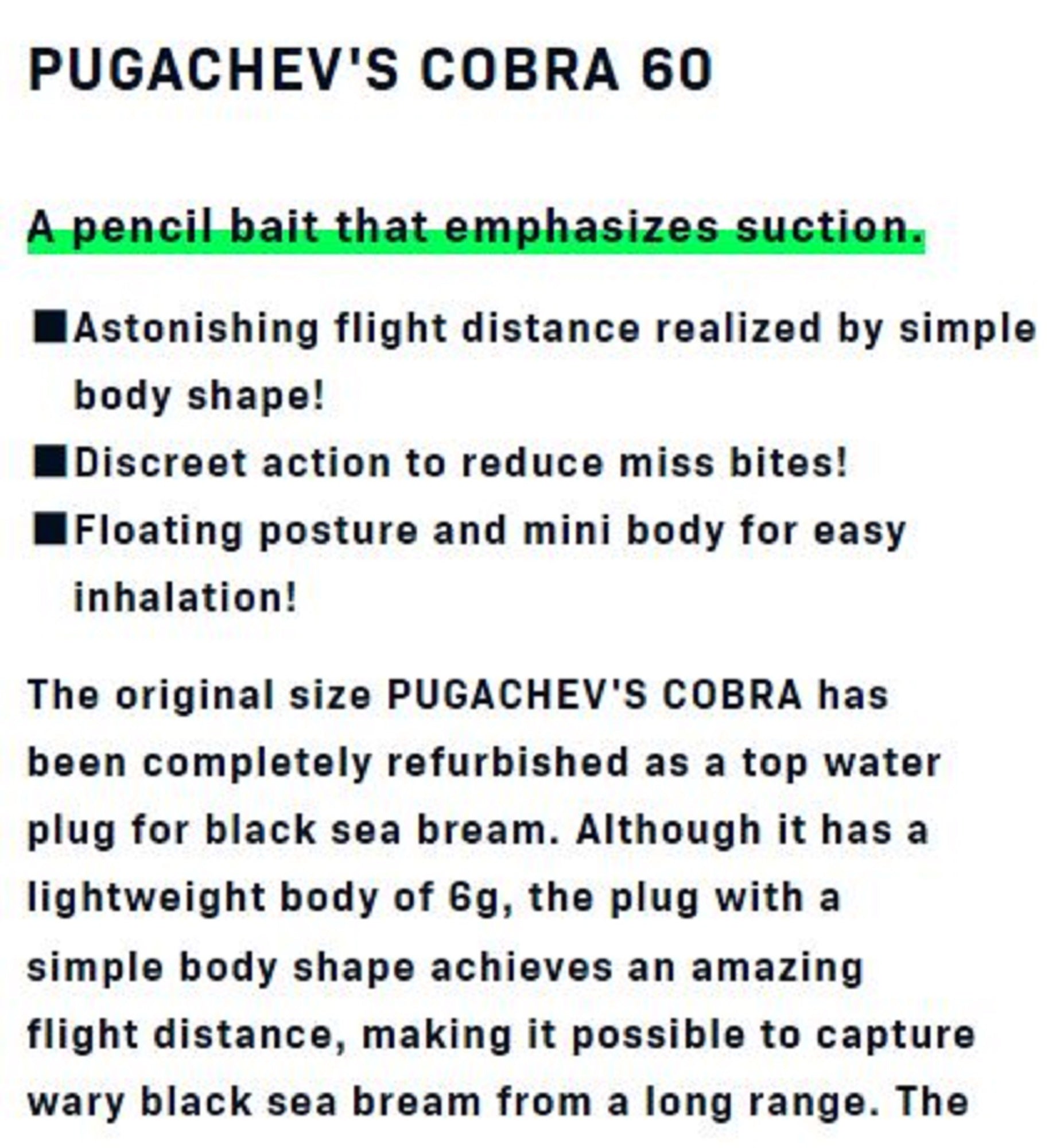 Ima Pugachev's Cobra 60 Floating Lure 106 (2446)