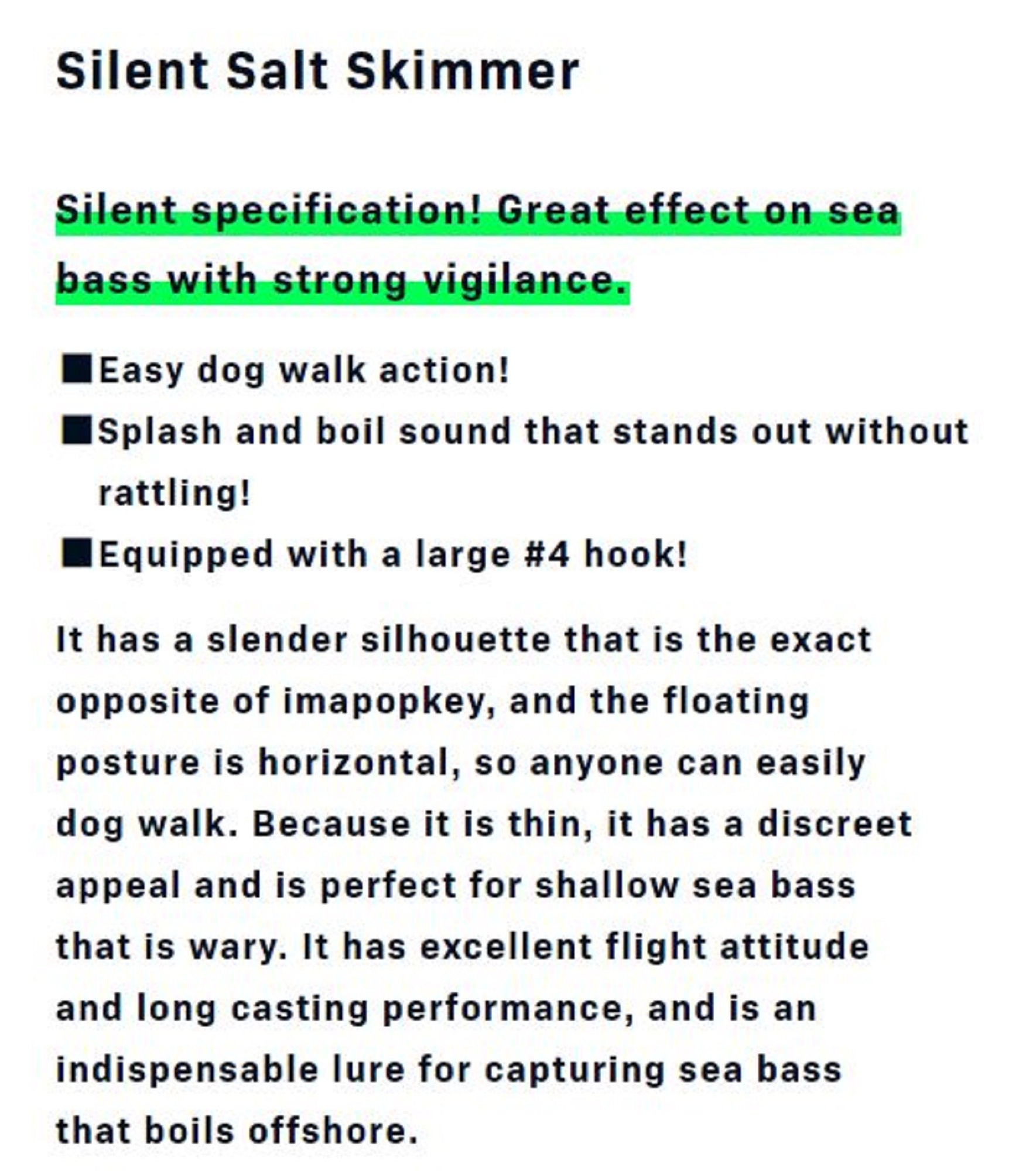Ima Skimmer Salt 110 Pencil Floating Lure 103 (2576)