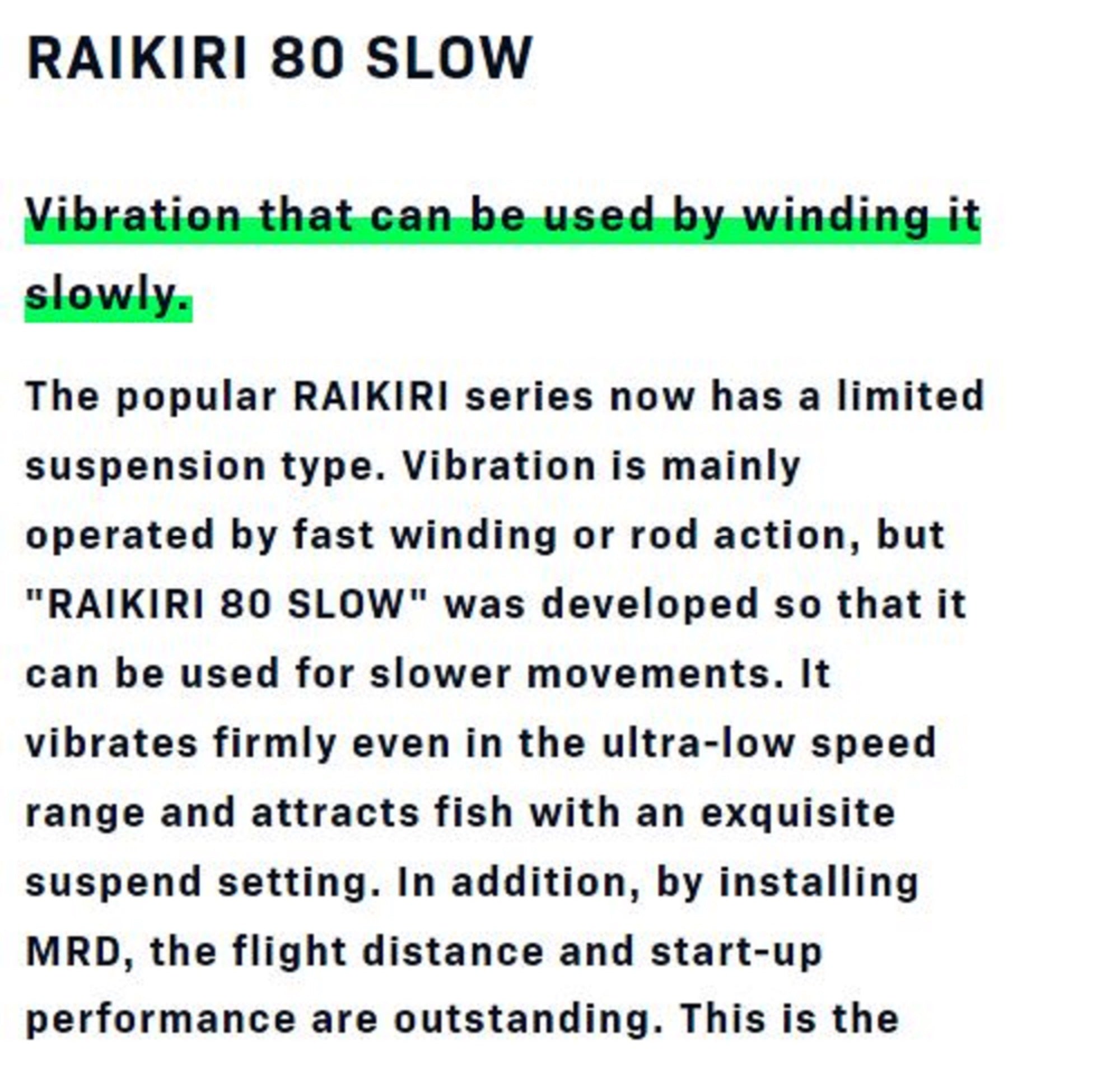Ima Raikiri 80 Slow Vibration Sinking Lure X5306 (4600)