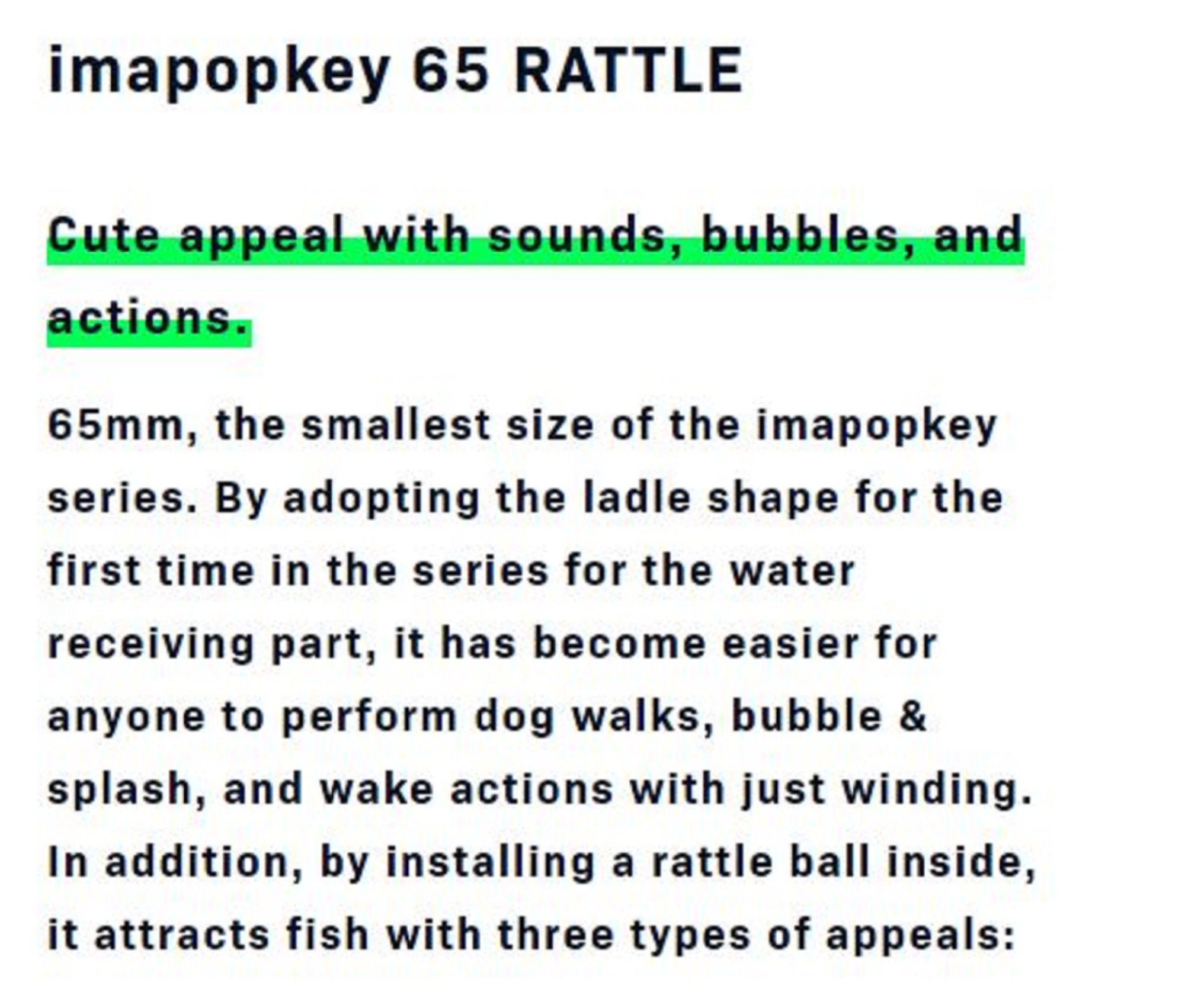 Ima Popkey 65 Rattle Pencil Floating Lure 009 (5577)