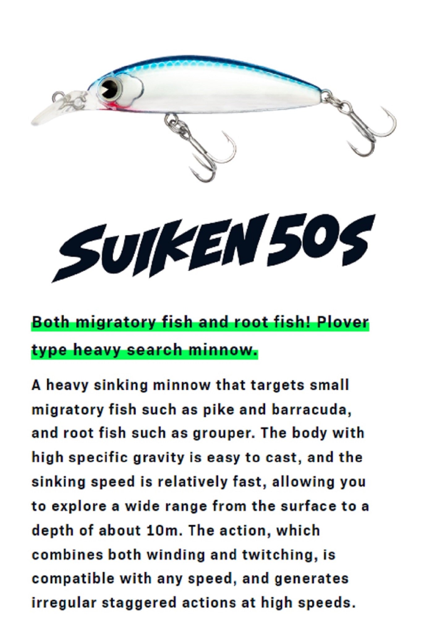 Sale Ima Suiken 50S Sinking Lure 003 (6369)