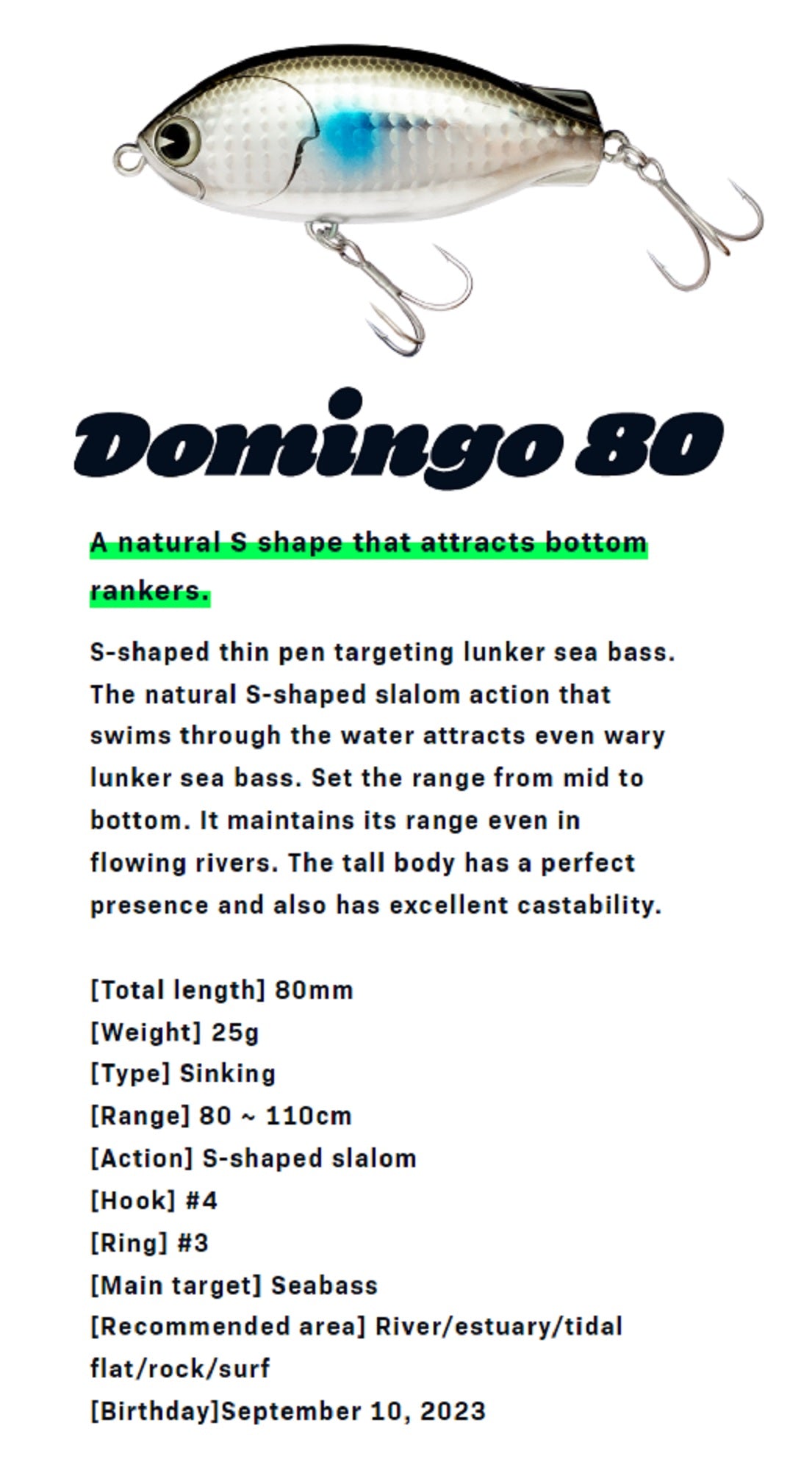 Ima Domingo 80 Sinking Lure 009 (6703)