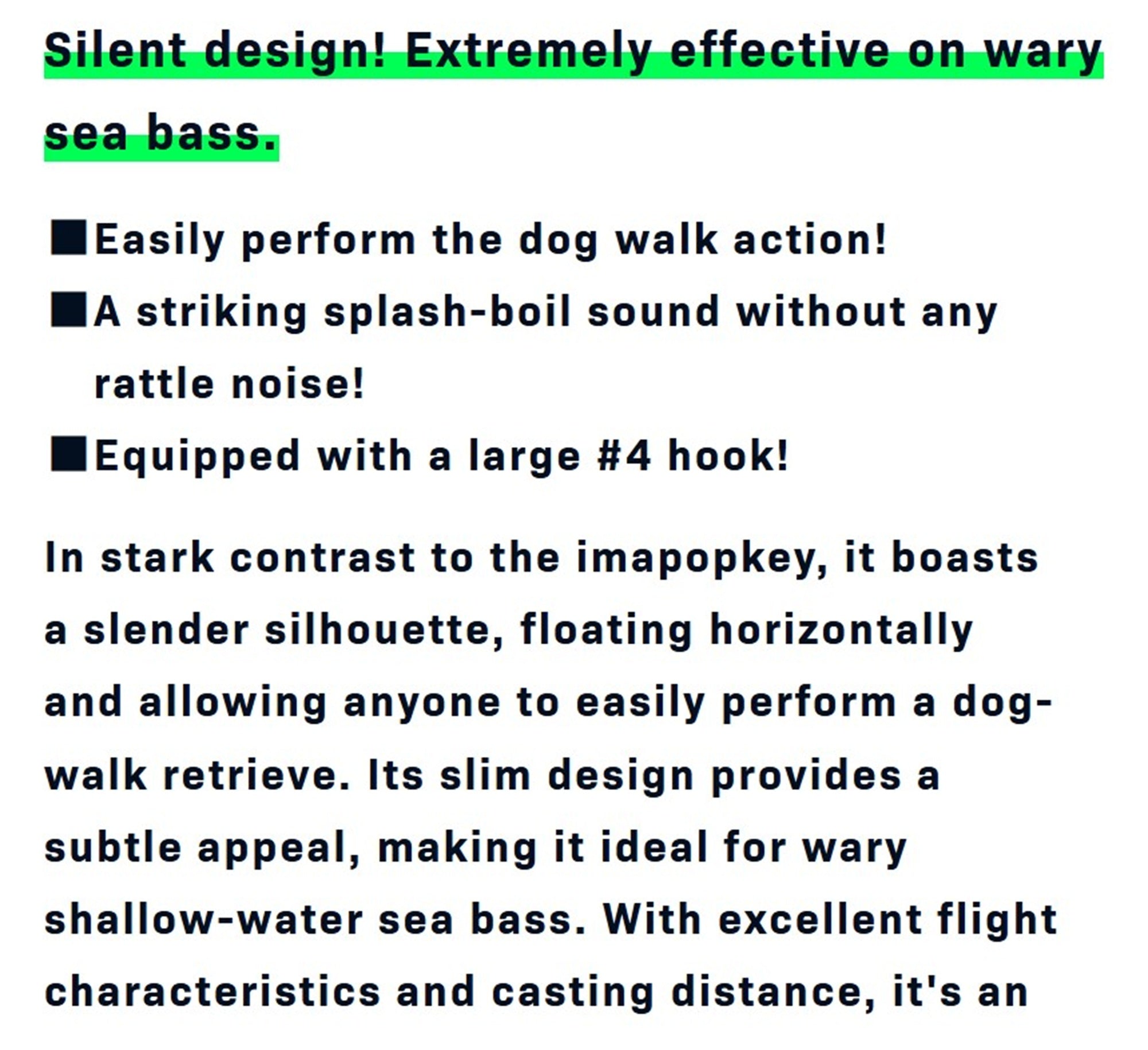 Ima Silent Salt Skimmer 110 Floating Lure X5480 (3114)