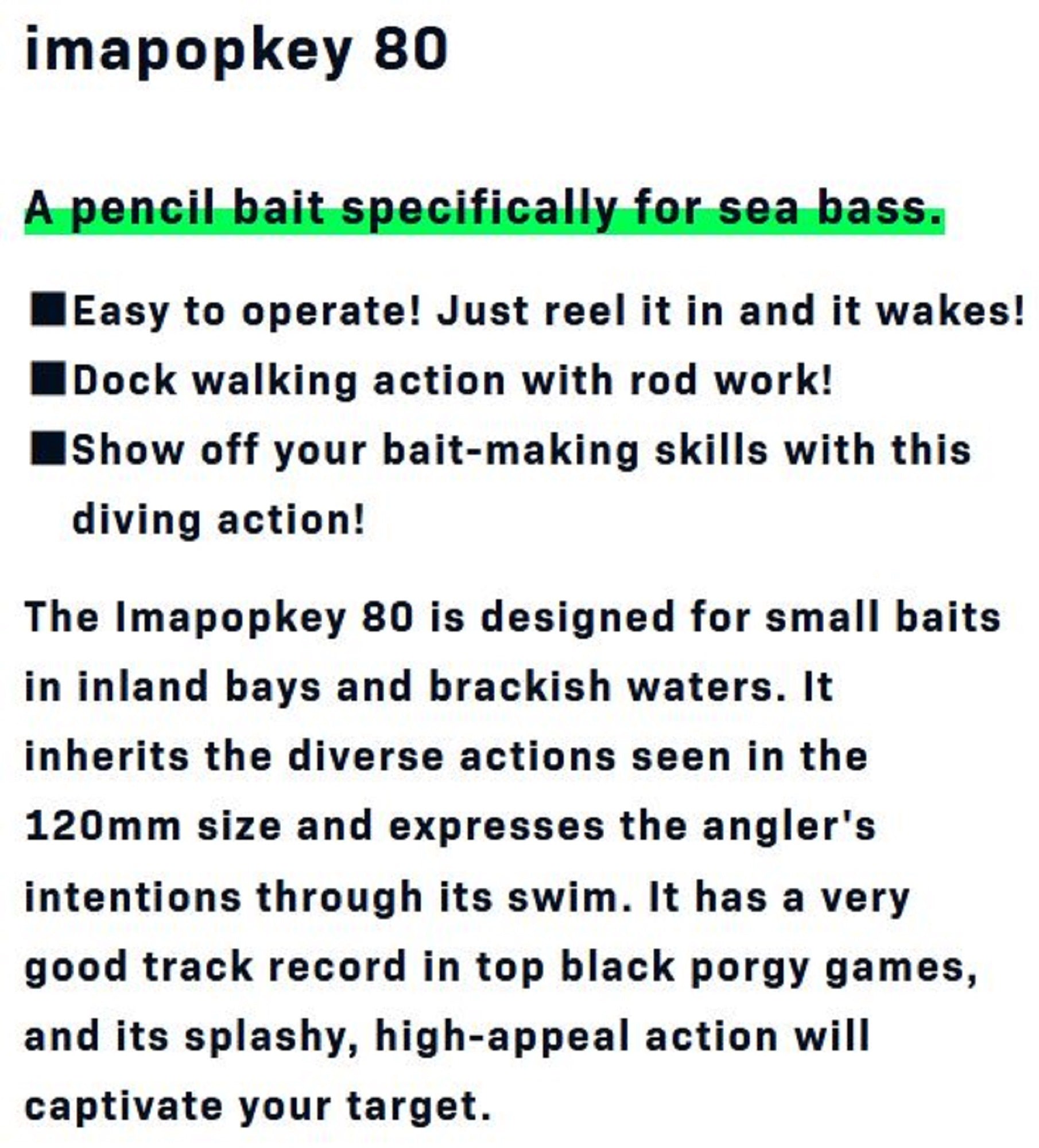 Ima Popkey 80 Pencil Floating Lure X5566 (7426)