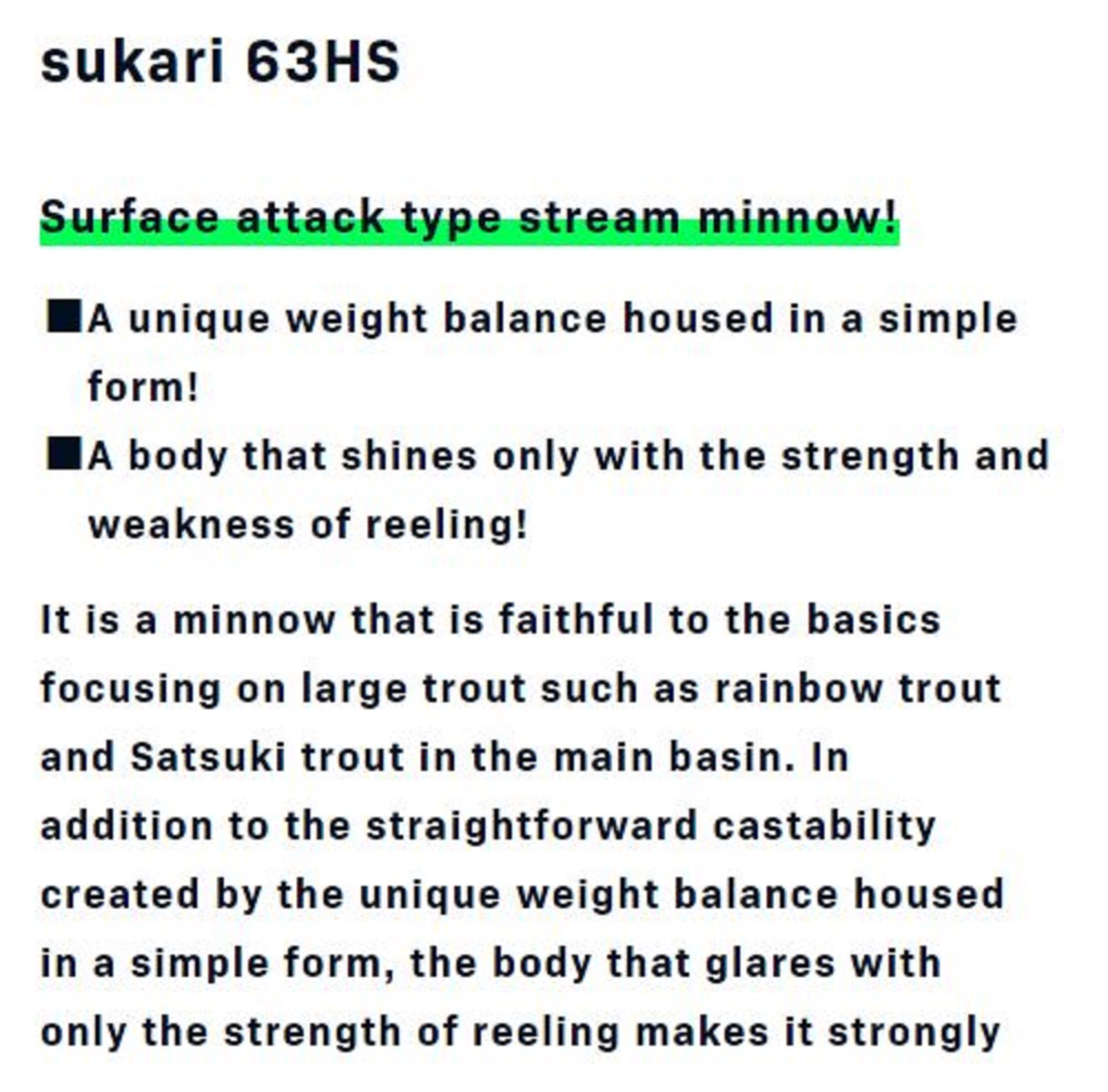 Sale Ima Sukari 63HS Heavy Sinking Lure 002 (7011)