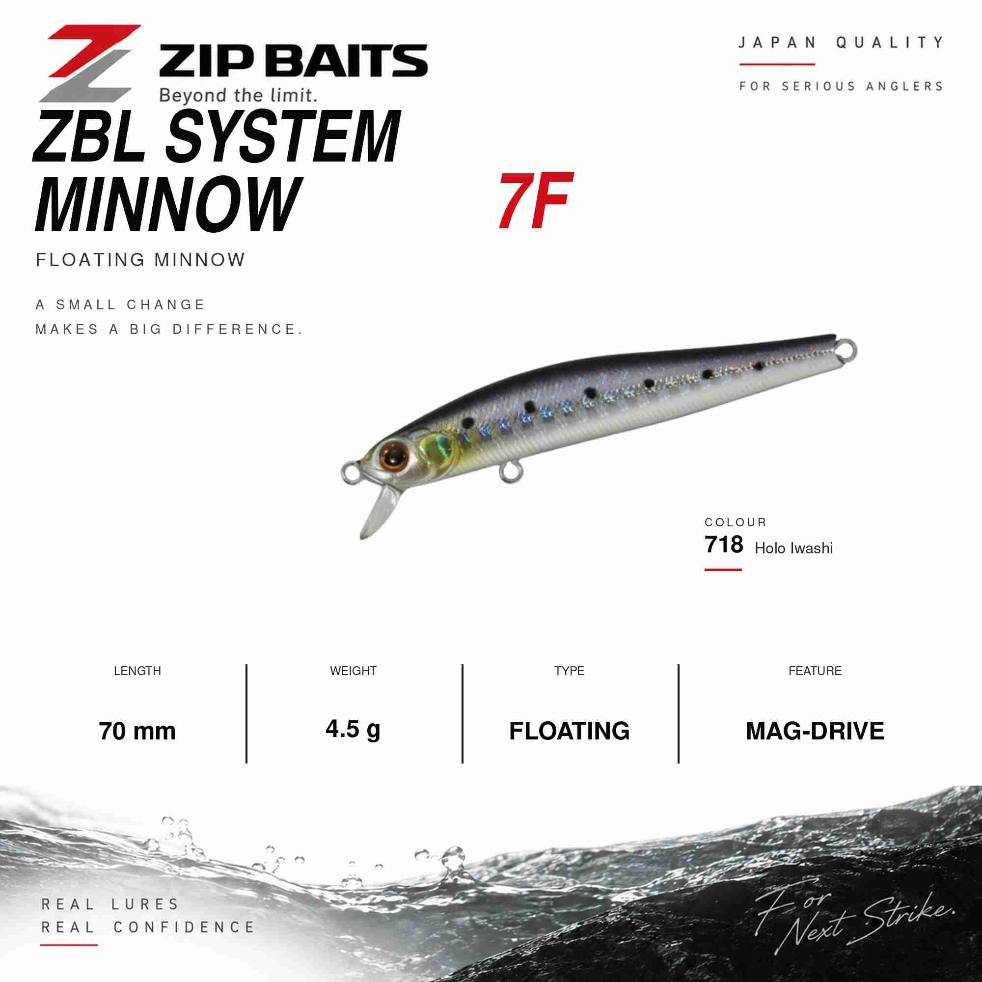Zipbaits ZBL System Minnow 7F Floating Lure 718 (7173)