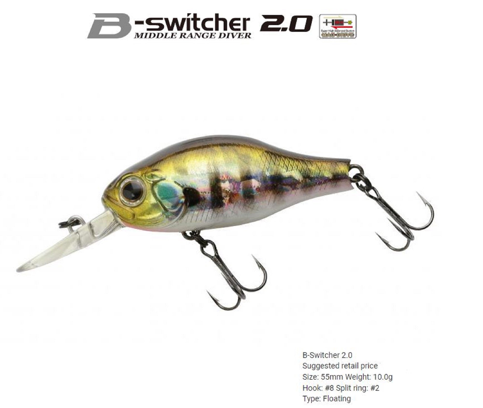 Zipbaits B Switcher 2.0 55mm Floating Lure 876 (8514)
