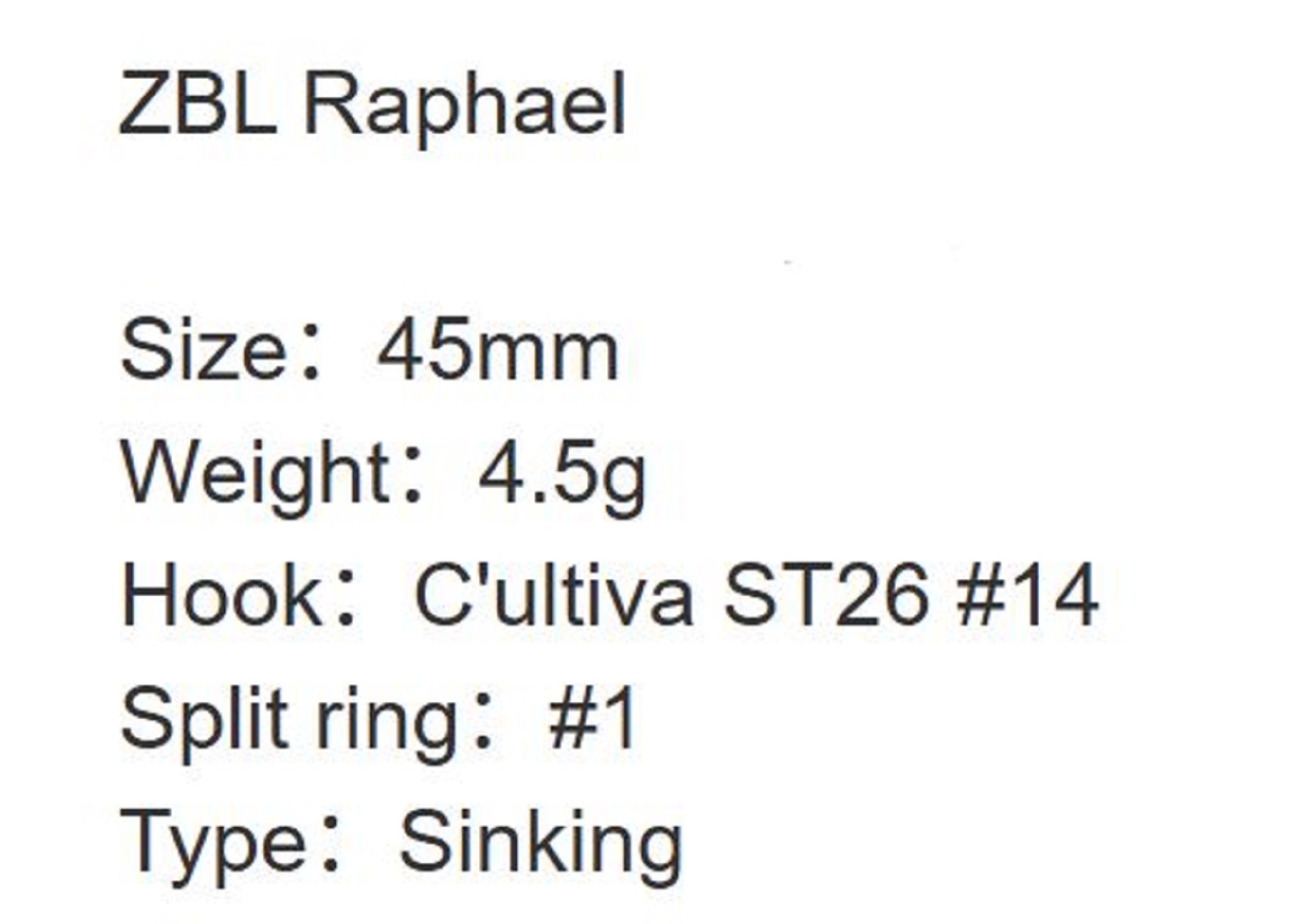 Zipbaits ZBL Raphael 45 mm 4.5 grams Sinking Lure 152 (3576)