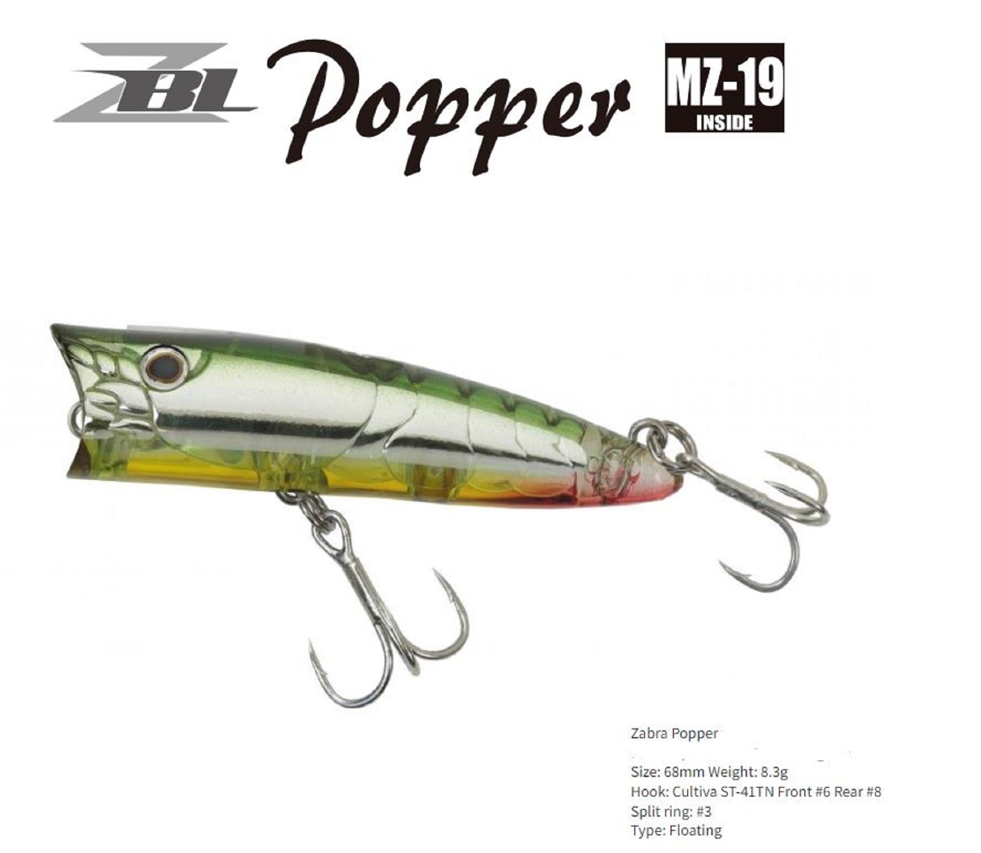 Zipbaits ZBL Popper 68mm Floating Lure 422 (2486)