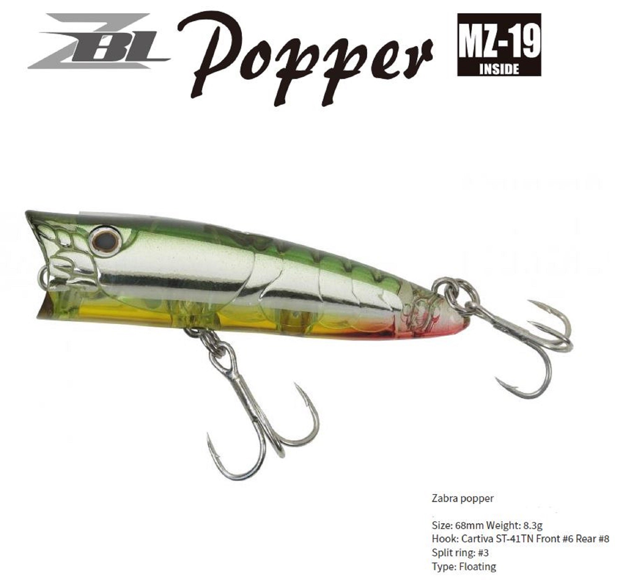 Zipbaits ZBL Popper 68mm Floating Lure 423 (2493)