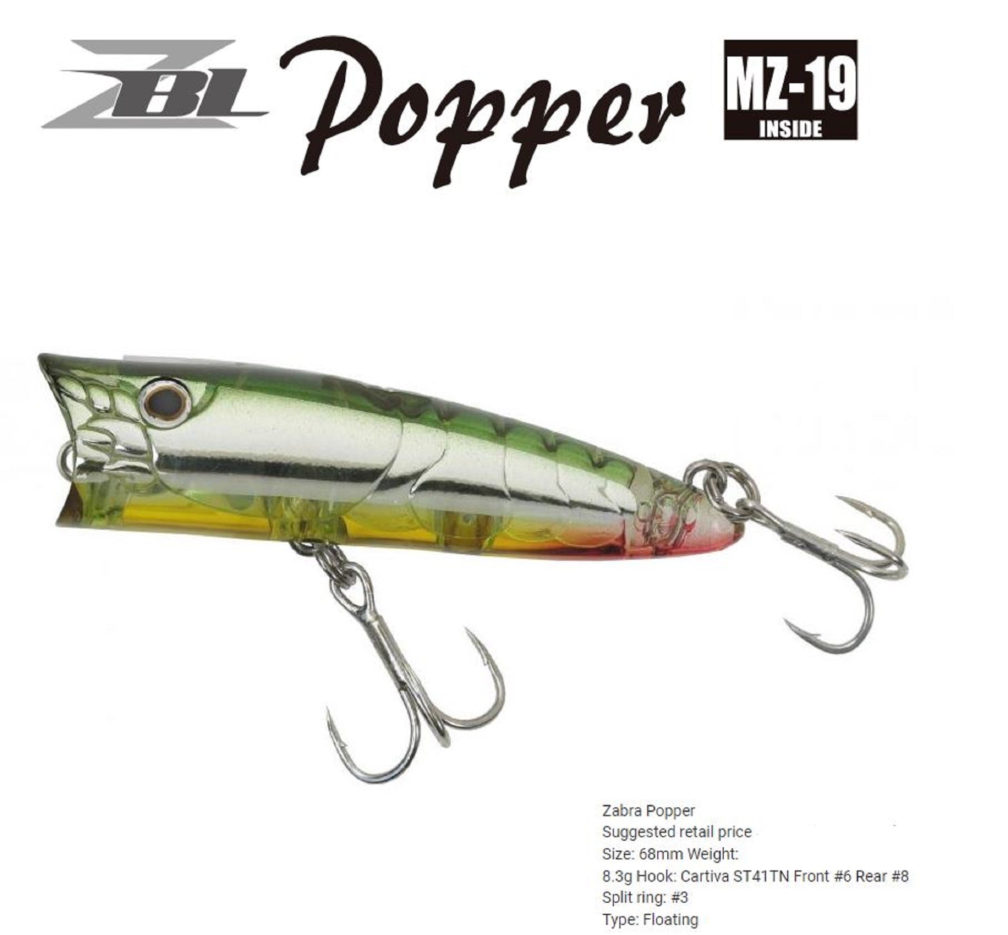Zipbaits ZBL Popper 68mm Floating Lure 274 (2592)