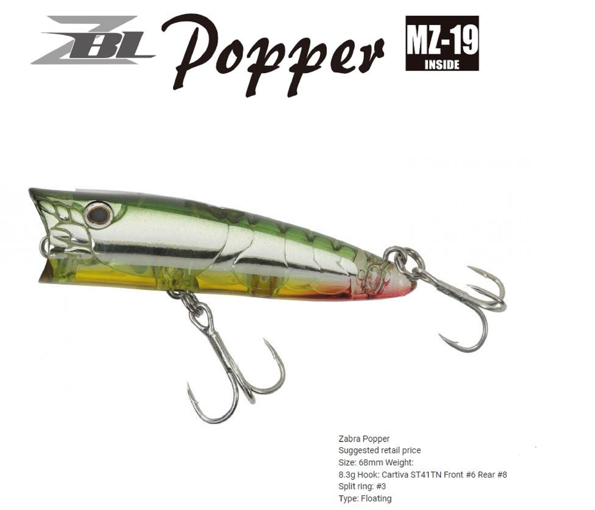 Zipbaits ZBL Popper 68mm Floating Lure 849 (2622)