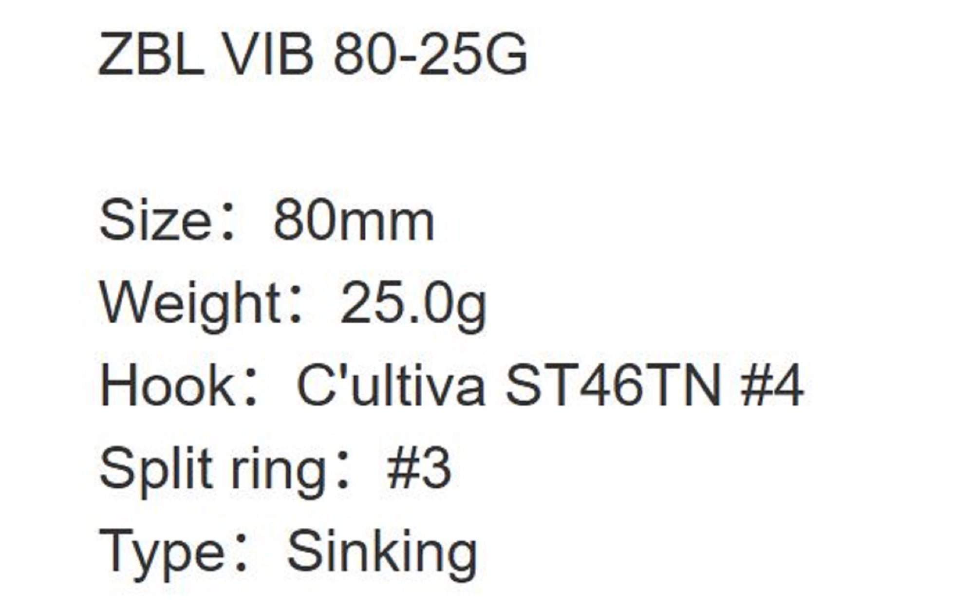 Zipbaits ZBL Vib 80 25 grams Sinking Vibration Lure 476 (3322)