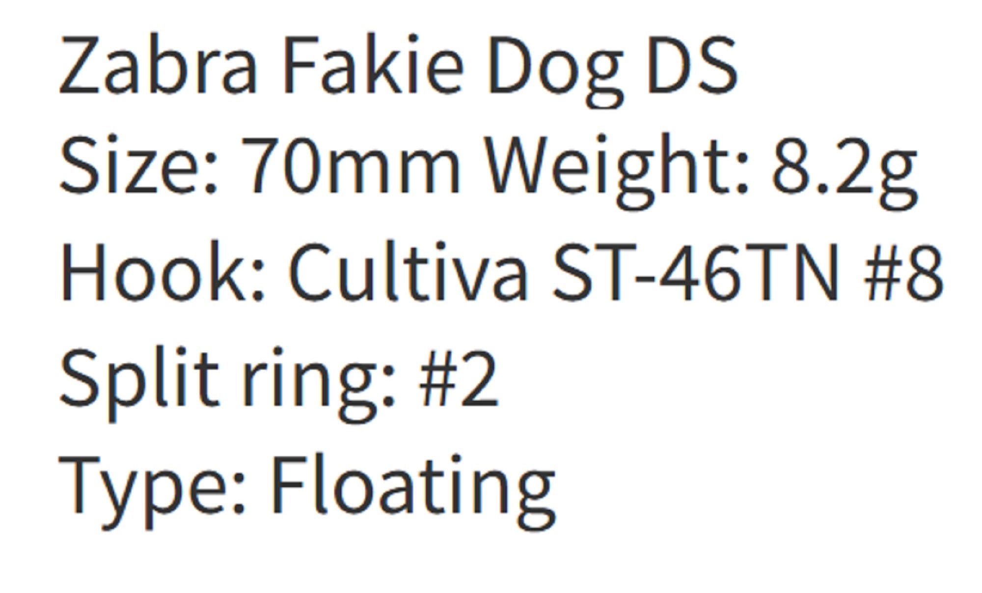 Zipbaits ZBL Fakie Dog DS Down Size 70mm Floating Lure 566 (2170)