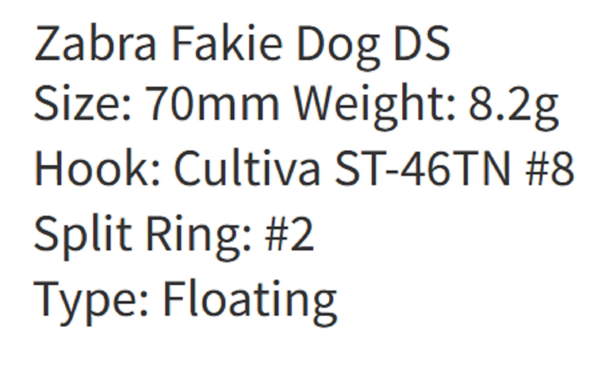 Zipbaits ZBL Fakie Dog DS Down Size 70mm Floating Lure 342 (2811)