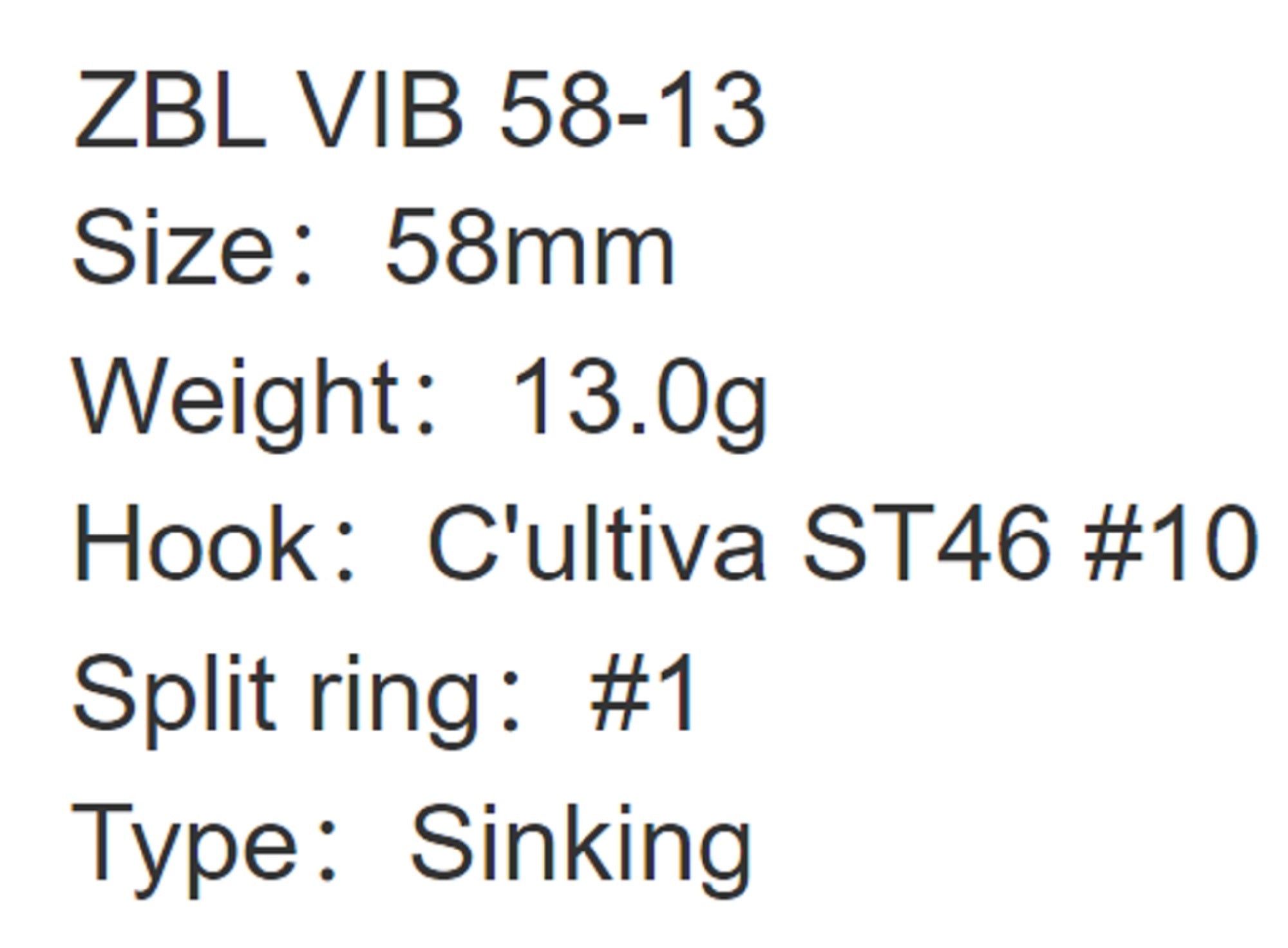 Zipbaits ZBL Vib 58 13 grams Sinking Vibration Lure 660 (2280)