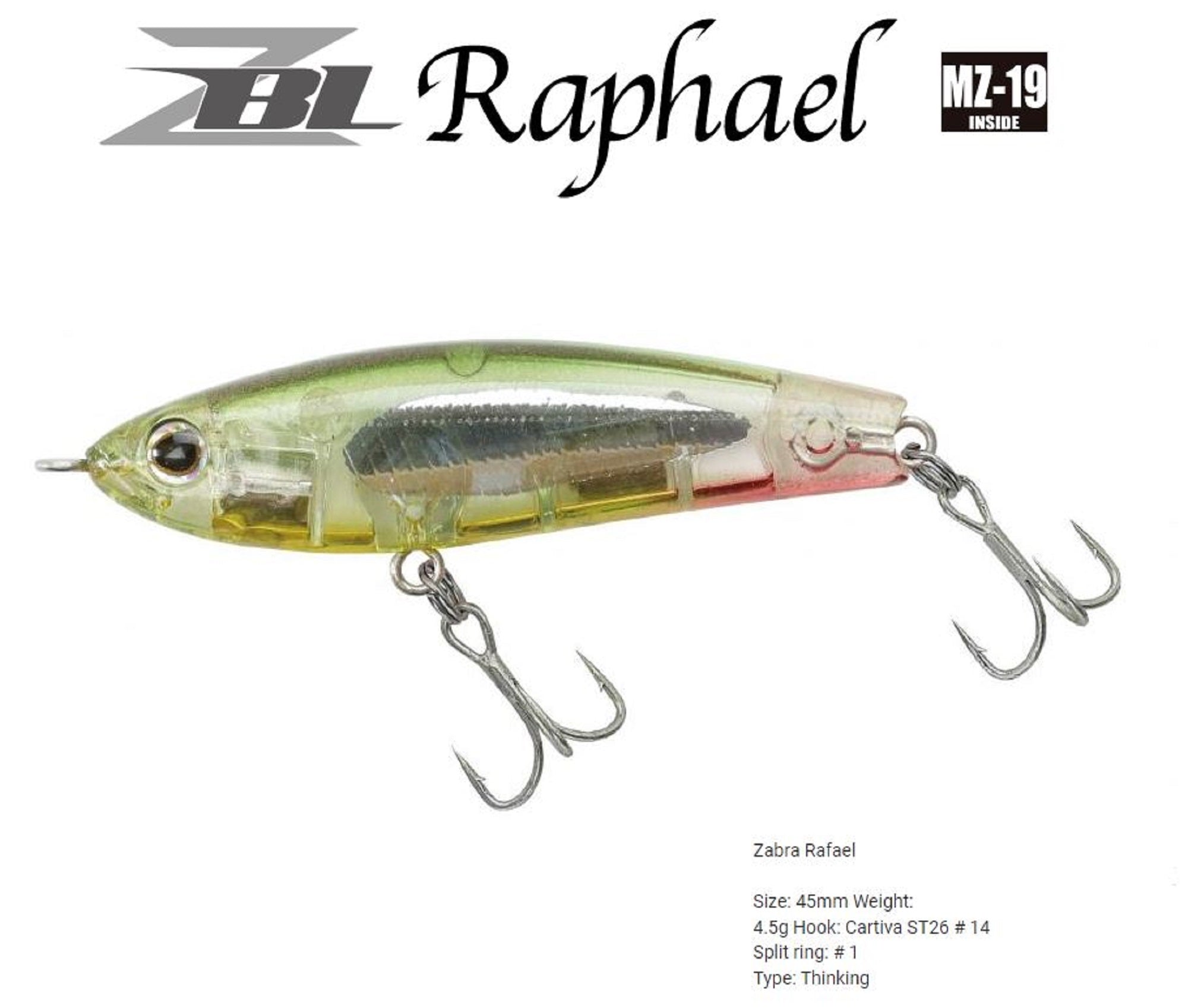 Zipbaits ZBL Raphael 45 mm 4.5 grams Sinking Lure L-040 (8014)
