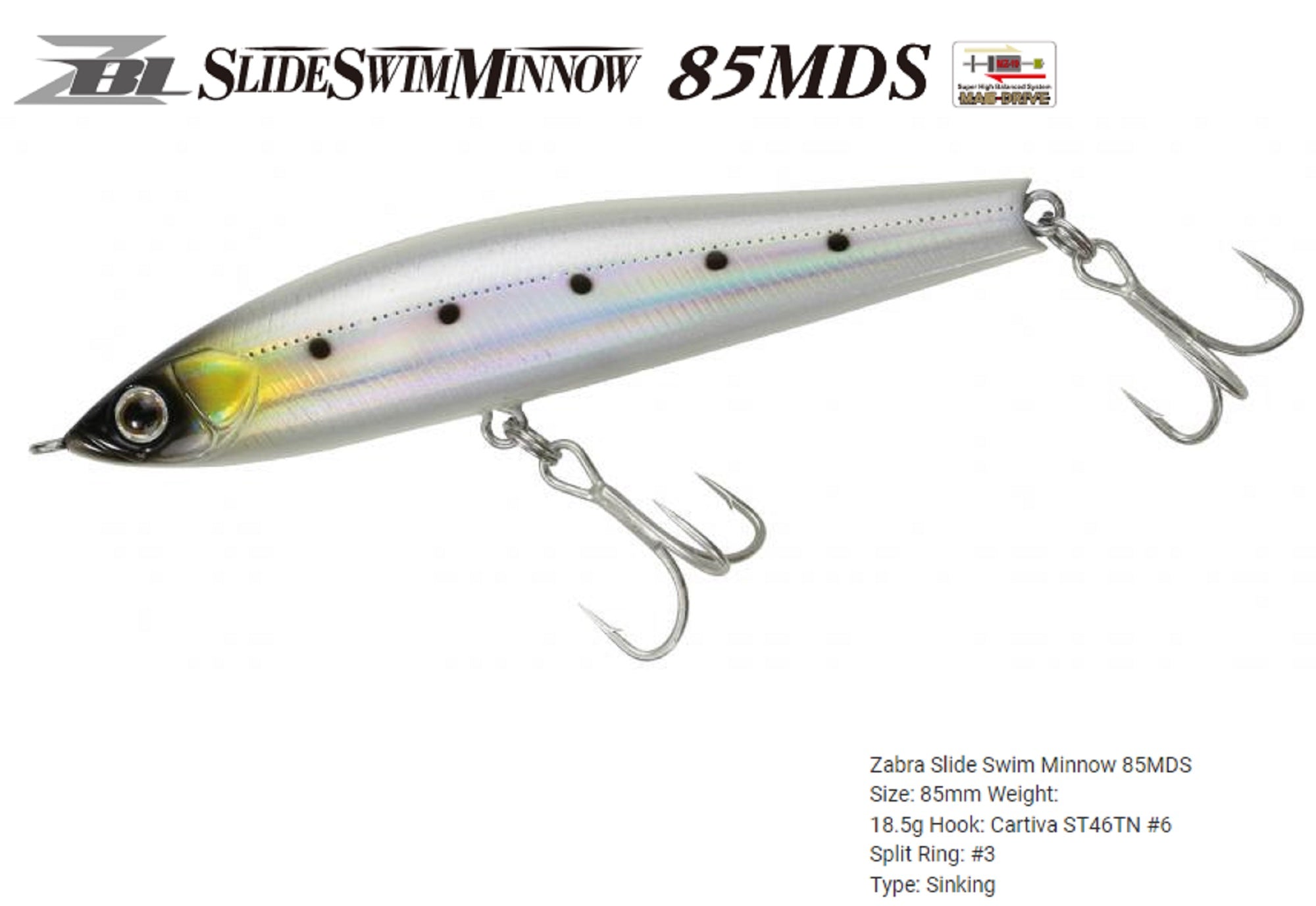 Zipbaits Slide Swim Minnow 85 MDS Heavy Sinking Lure 269 (0373)