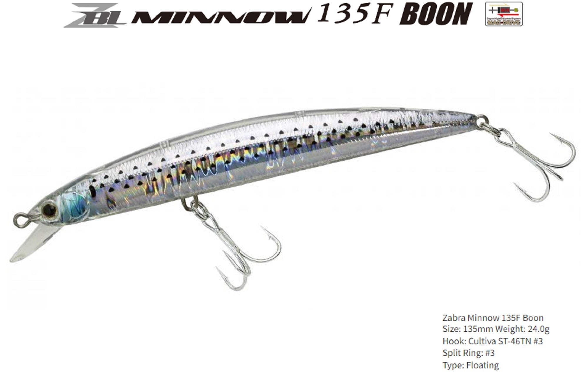 Zipbaits ZBL System Minnow Boon 135F Floating Lure 713 (7078)
