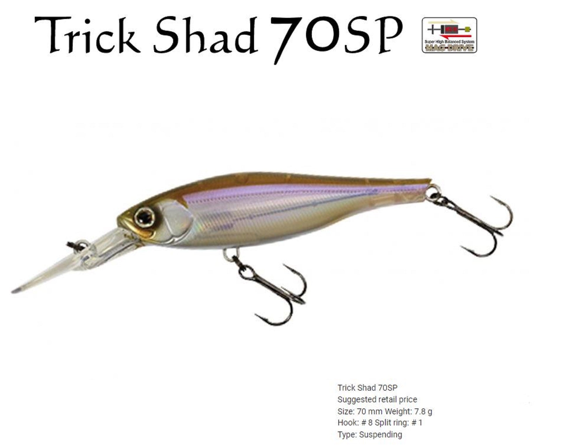 Zipbaits Trick Shad 70 SP Suspend Lure 476 (0171)