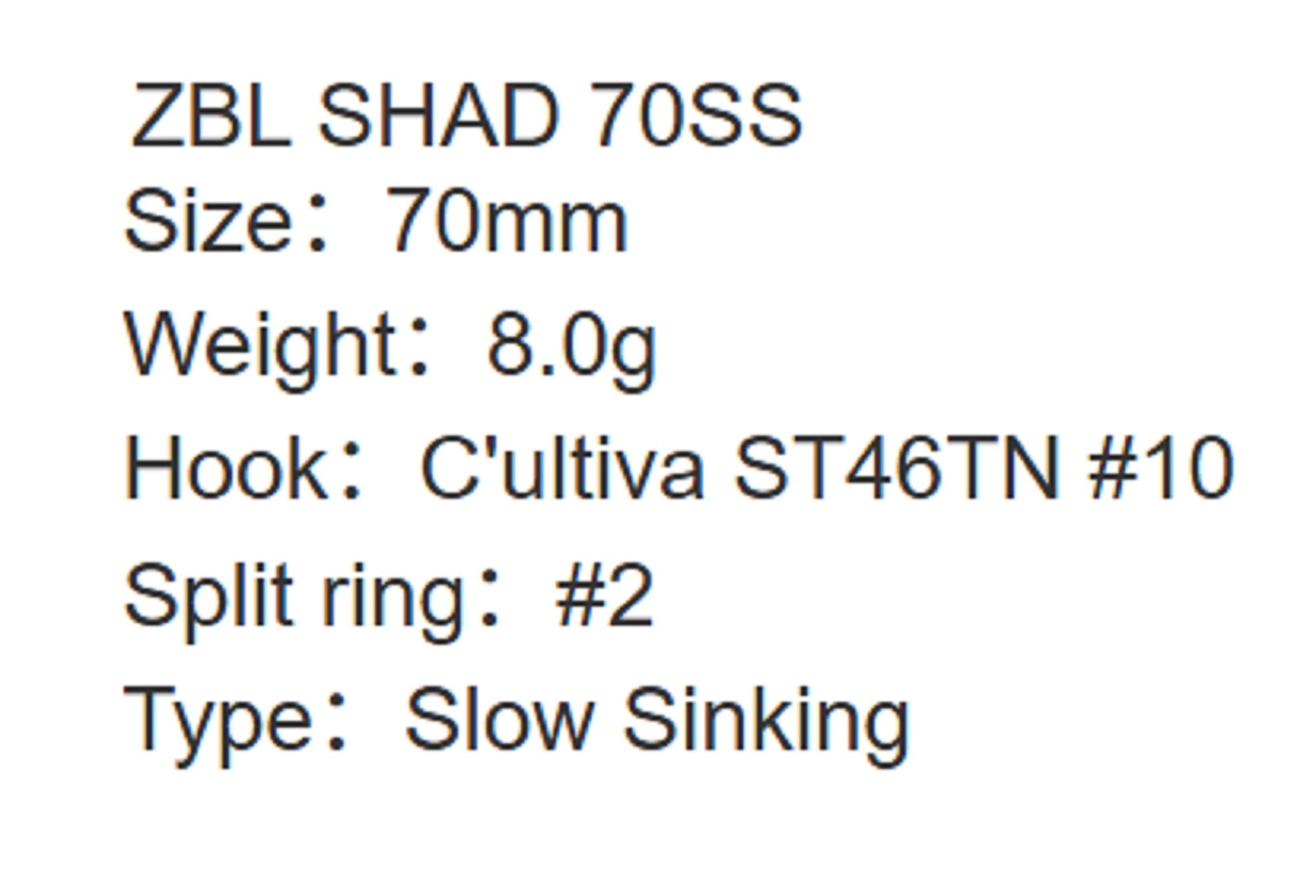 Zipbaits ZBL Shad 70 SS Slow Sinking Lure 269 (1253)