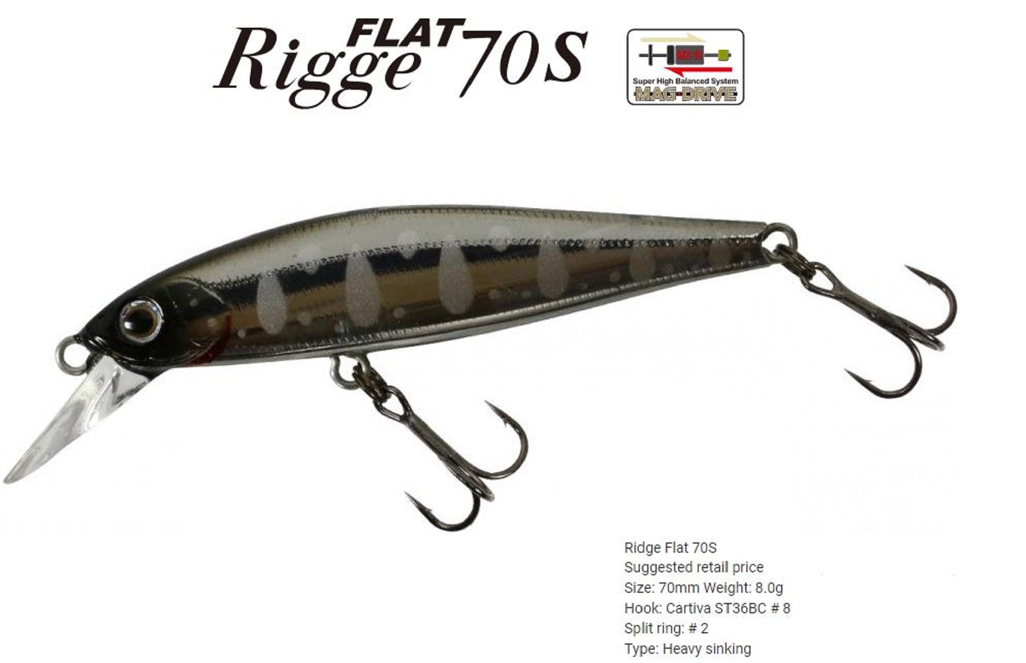 Zipbaits Rigge Flat Heavy 70S Sinking Lure 291 (4445)