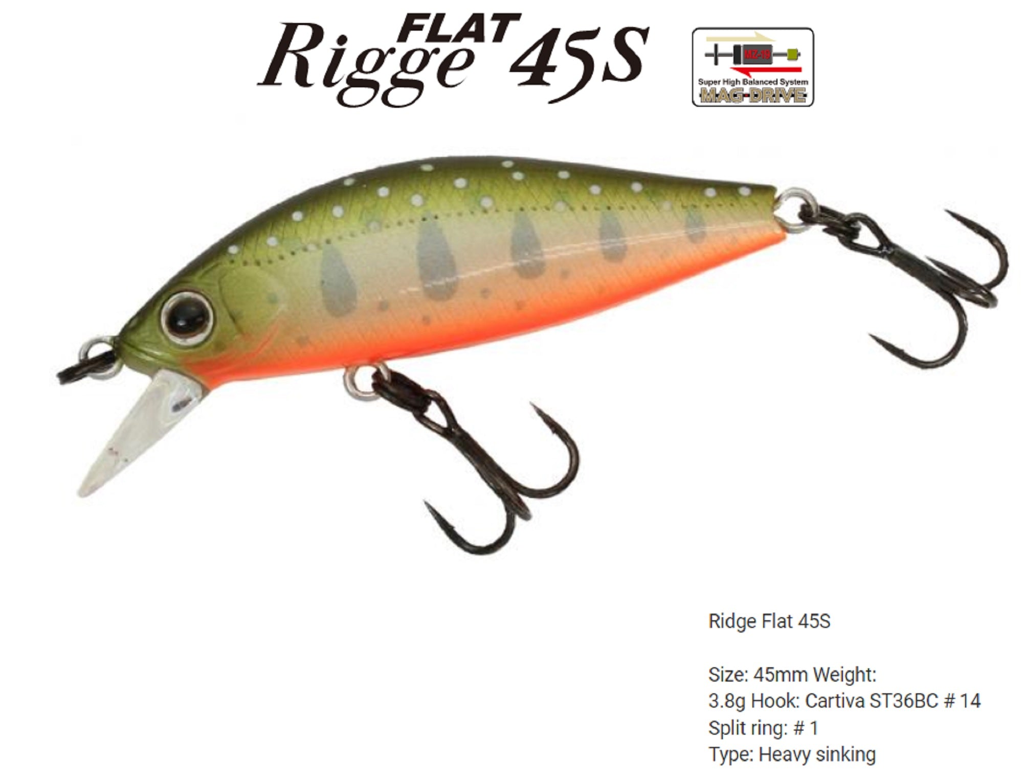 Zipbaits Rigge Flat Heavy 45S Sinking Lure 810 (9100)