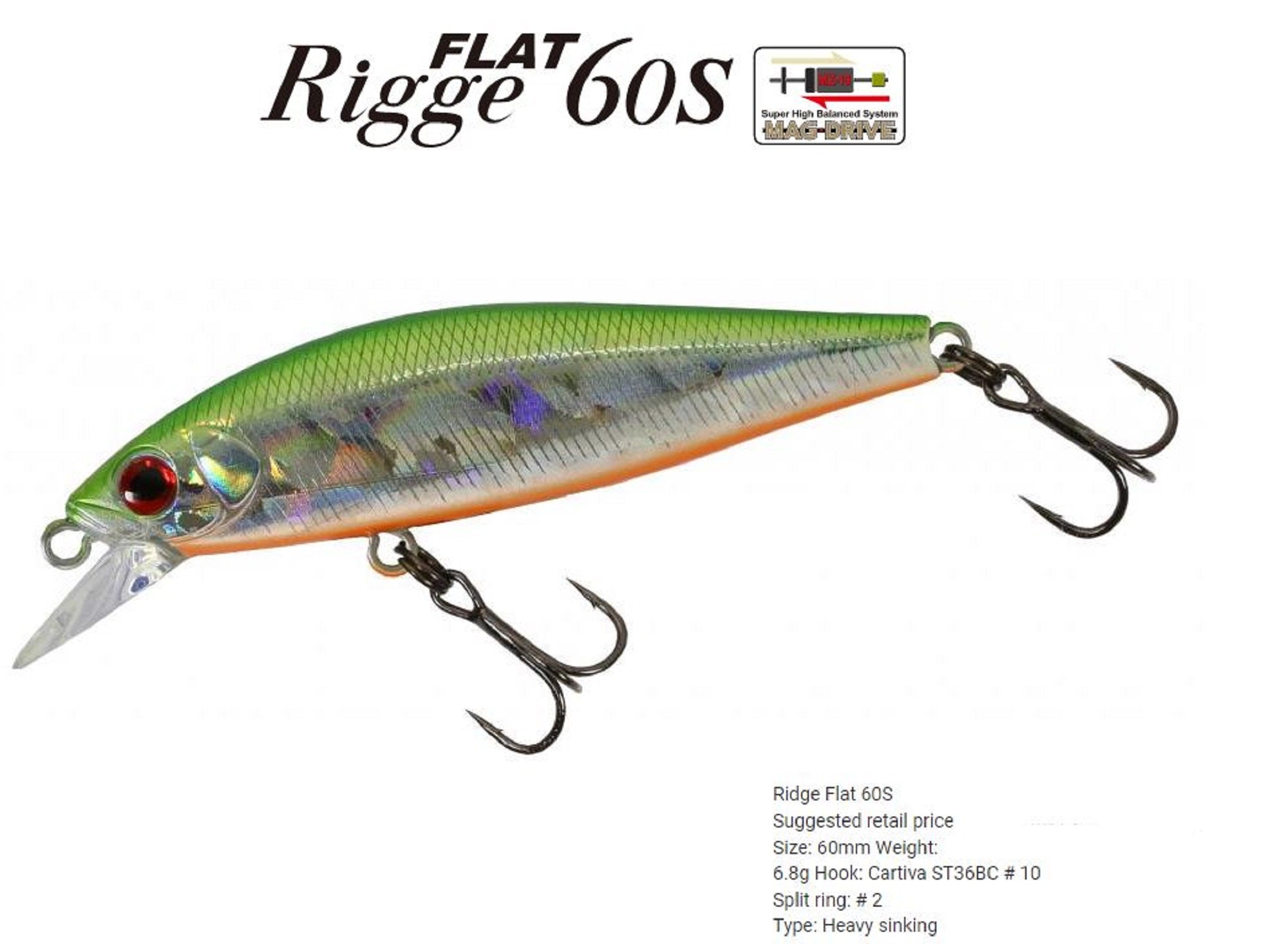 Zipbaits Rigge Flat Heavy 60S Sinking Lure 291 (2542)