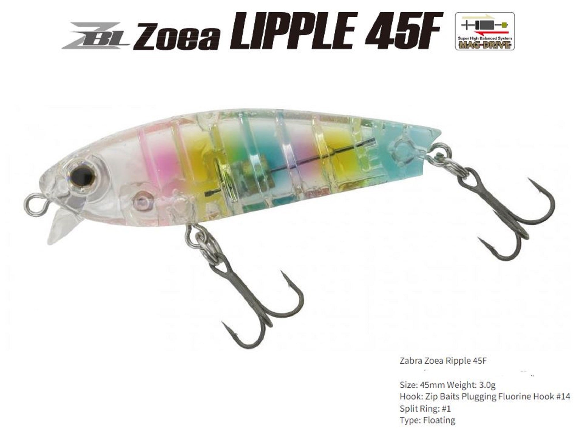 Zipbaits ZBL Zoea Lipple 45F Floating Lure 204 (8039)