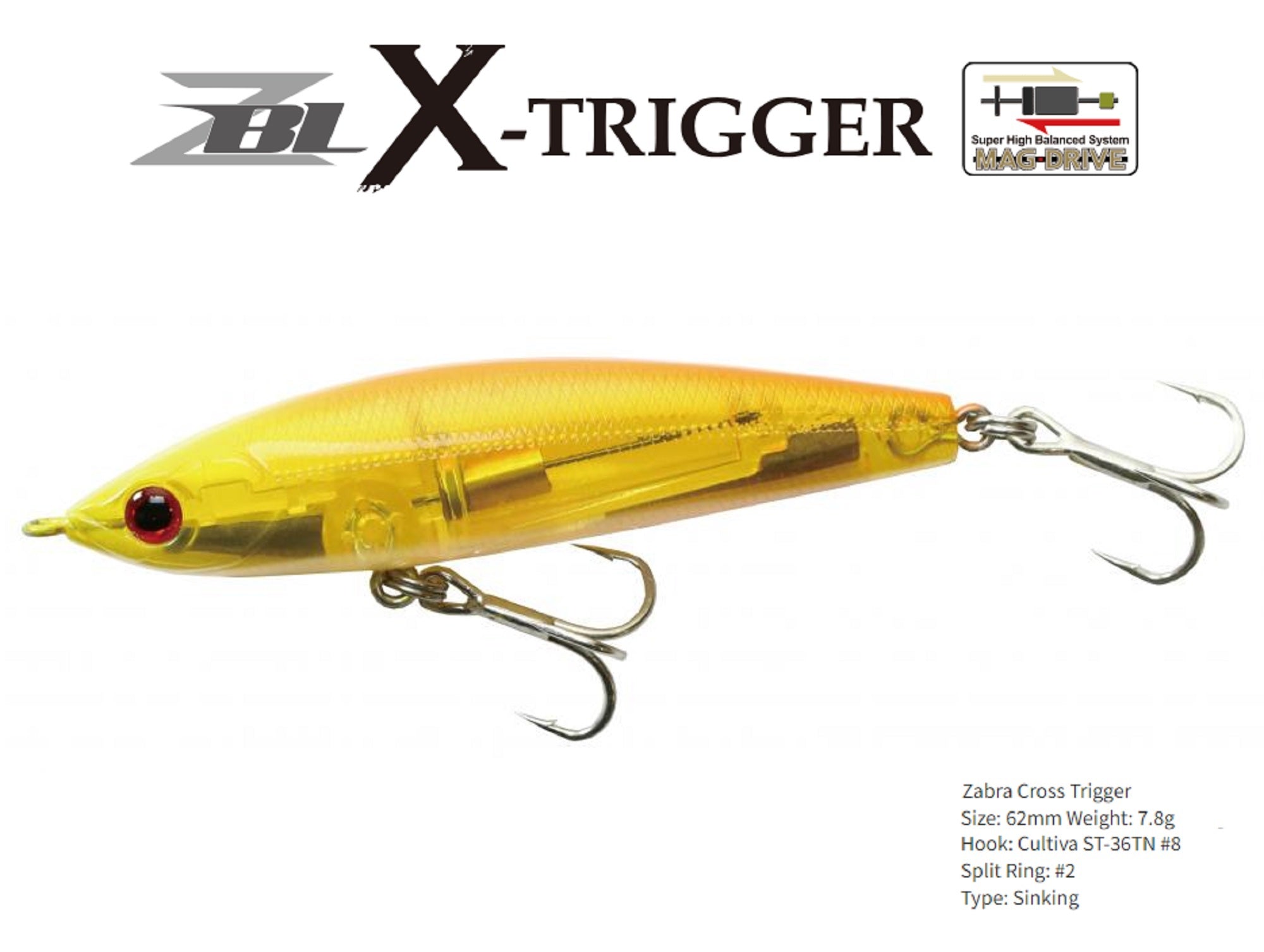 Zipbaits ZBL X Trigger 62 Pencil Sinking Lure 932 (1114)
