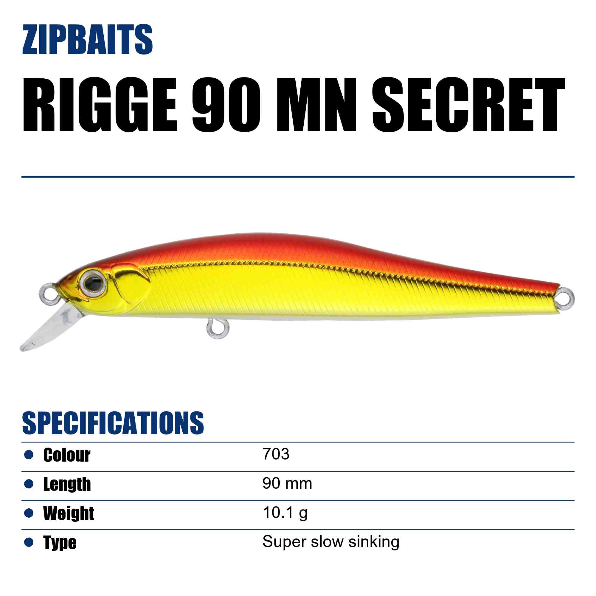 Zipbaits Rigge 90 MN Secret Slow Sinking Lure 703 (3063)
